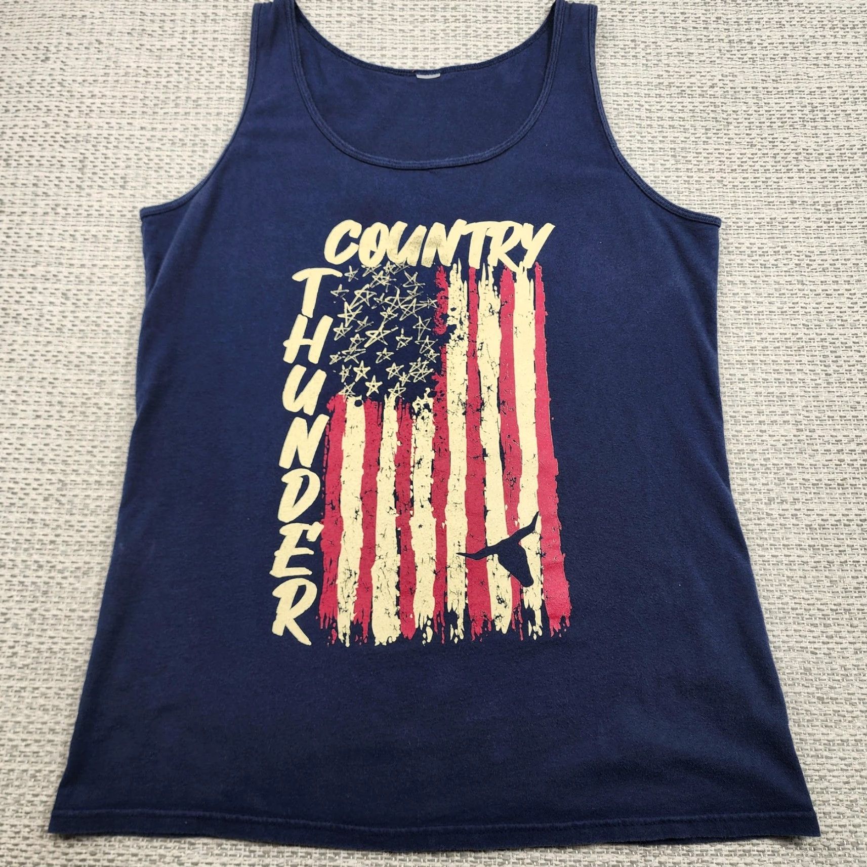 Vintage Country Thunder Shirt Mens Large Shirt T-Shirt Navy Blue 2022 Festival Music USA Patriotic Concert Tank Top Graphic Print Size US M / EU 48-50 / 2 - 2 Thumbnail