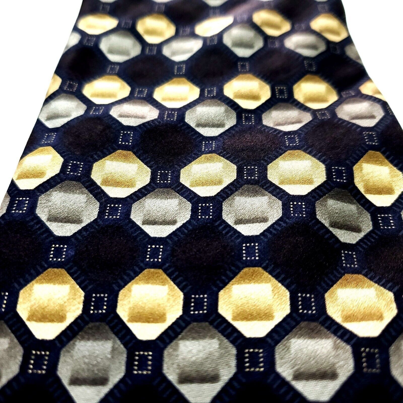 Bergamo New York Bergamo New York Silk Tie Black Geometric Print Size ONE SIZE - 2 Thumbnail