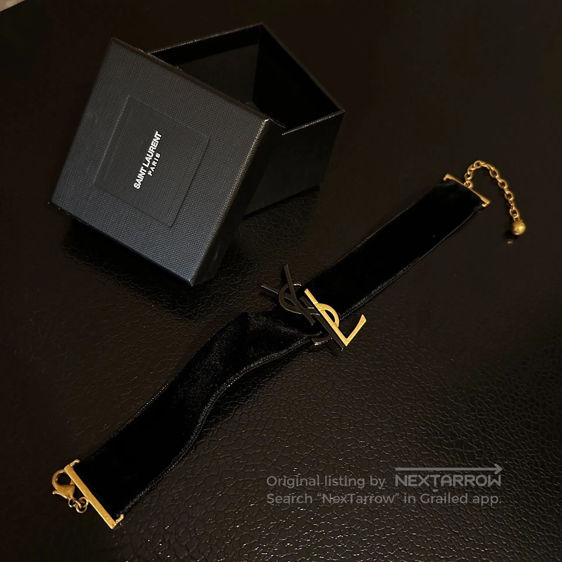 Yves Saint Laurent Saint Laurent YSL Logo Velvet Choker. Size ONE SIZE - 2 Thumbnail