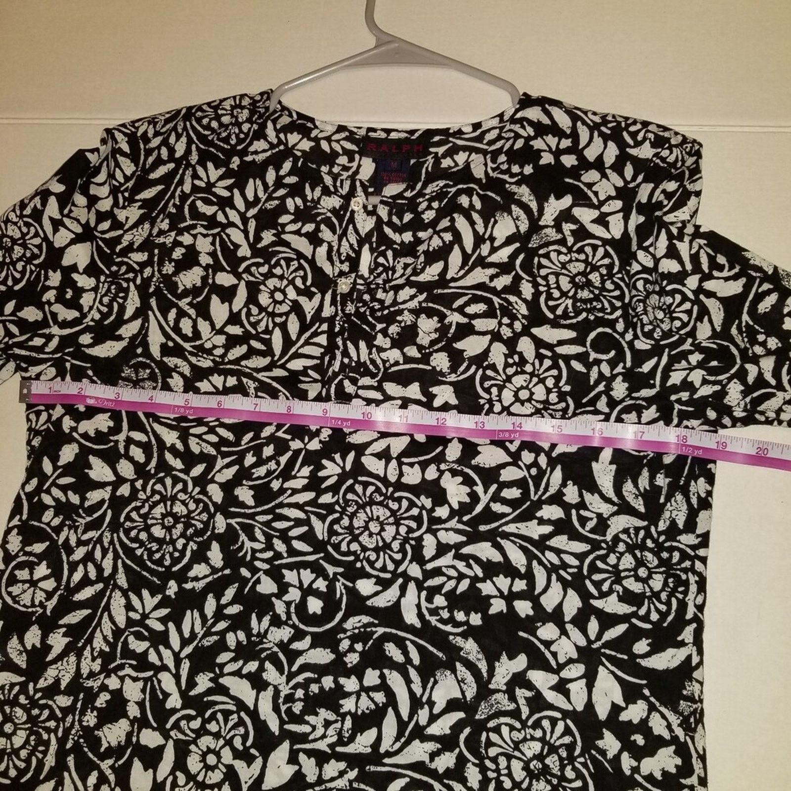 Ralph Lauren Ralph Ralph Lauren Black White Floral Pattern blouse M Med Size M / US 6-8 / IT 42-44 - 8 Thumbnail