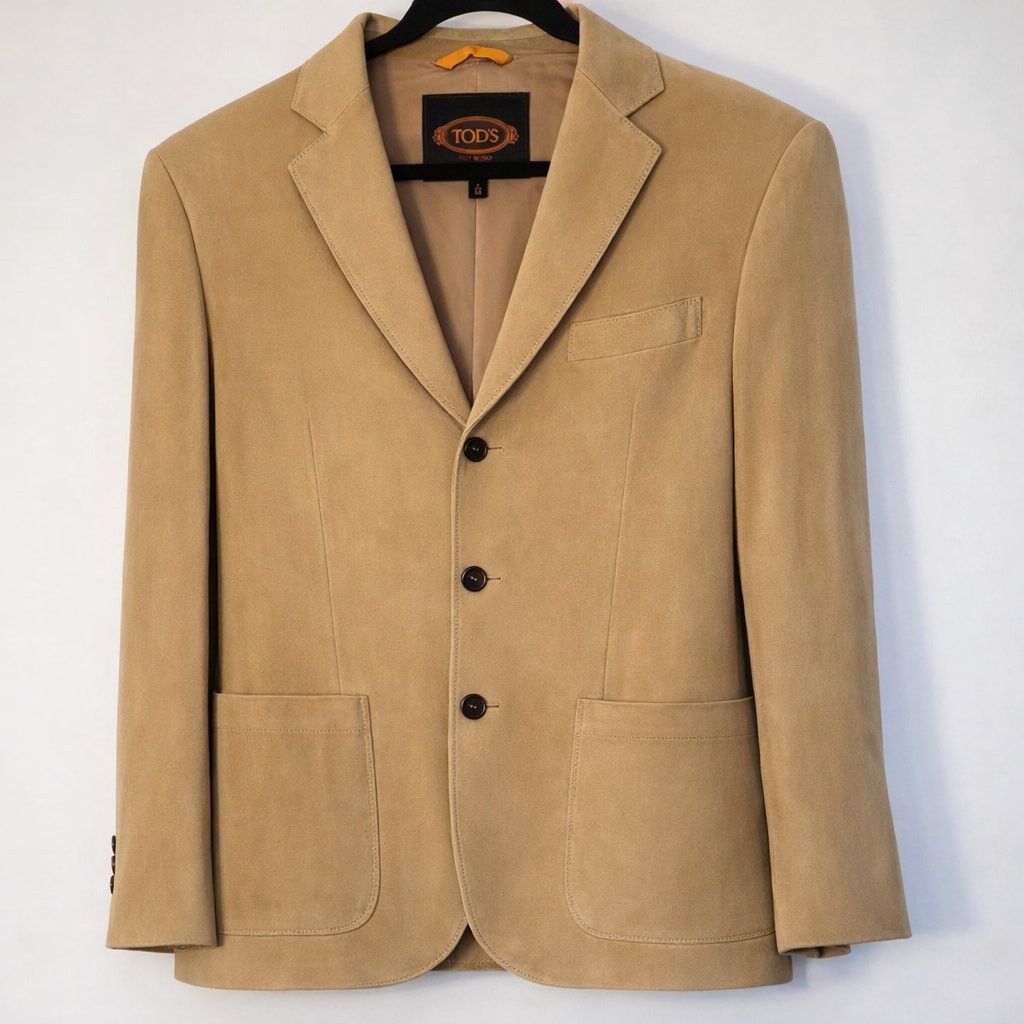 Tod's Tod's Men's Beige in Pashmy Lamb Leather Blazer Size US L / EU 52-54 / 3 - 1 Thumbnail