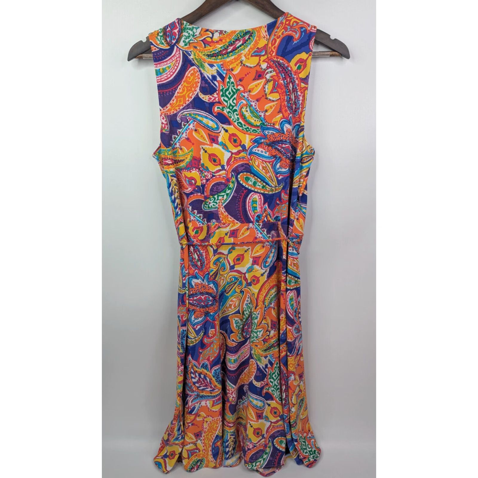 Ralph Lauren Lauren Ralph Lauren Women's Medium Dress Floral Paisley Multicolor Faux Wrap Size M / US 6-8 / IT 42-44 - 4 Thumbnail