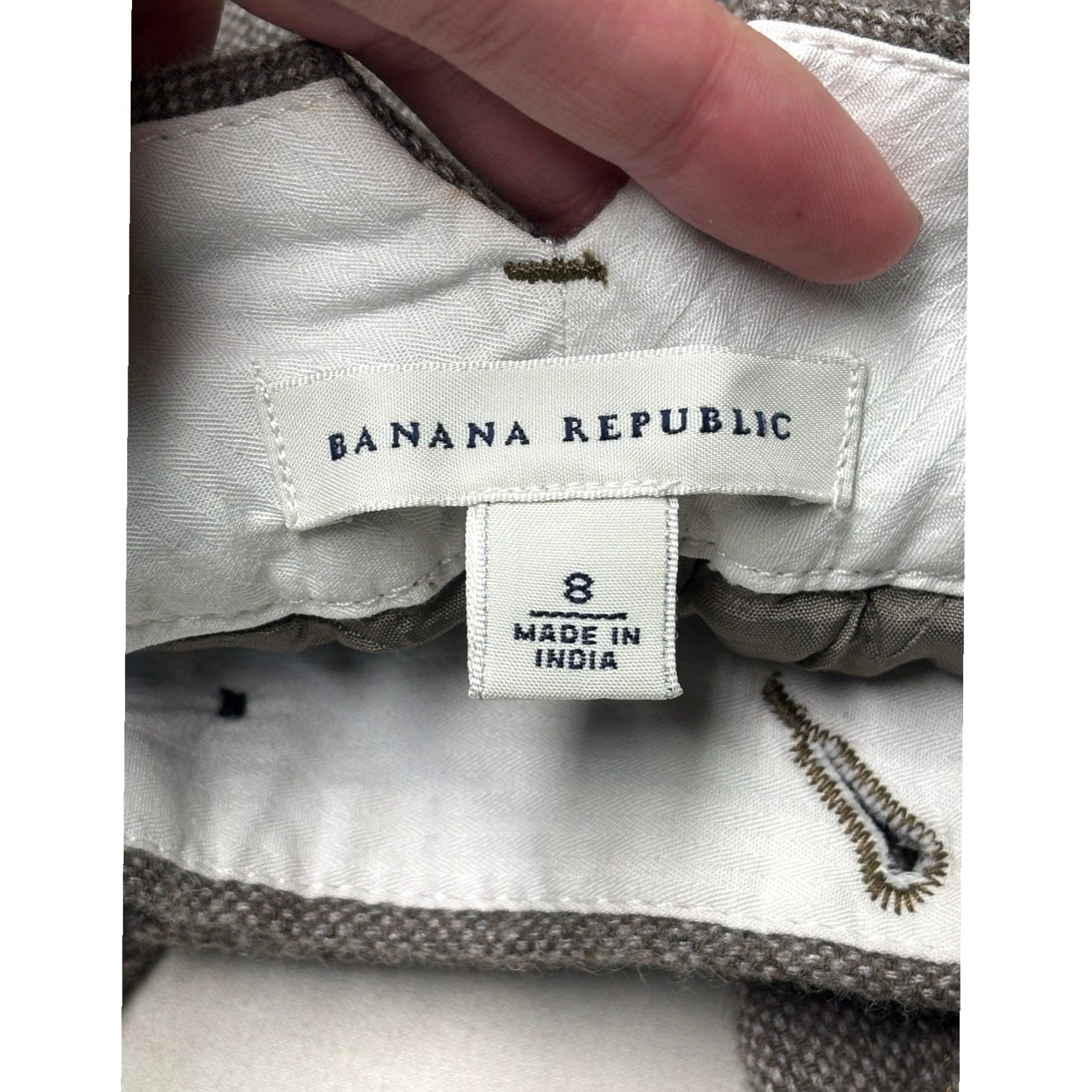 Banana Republic Banana Republic Wool Herringbone Wide Leg Trousers Brown 32 Inseam 31.5 Dress Pants Women's Winter Fall Holiday 2005 Vintage-Inspired Wide-Leg Size 24" / US 00 / IT 34 - 5 Thumbnail