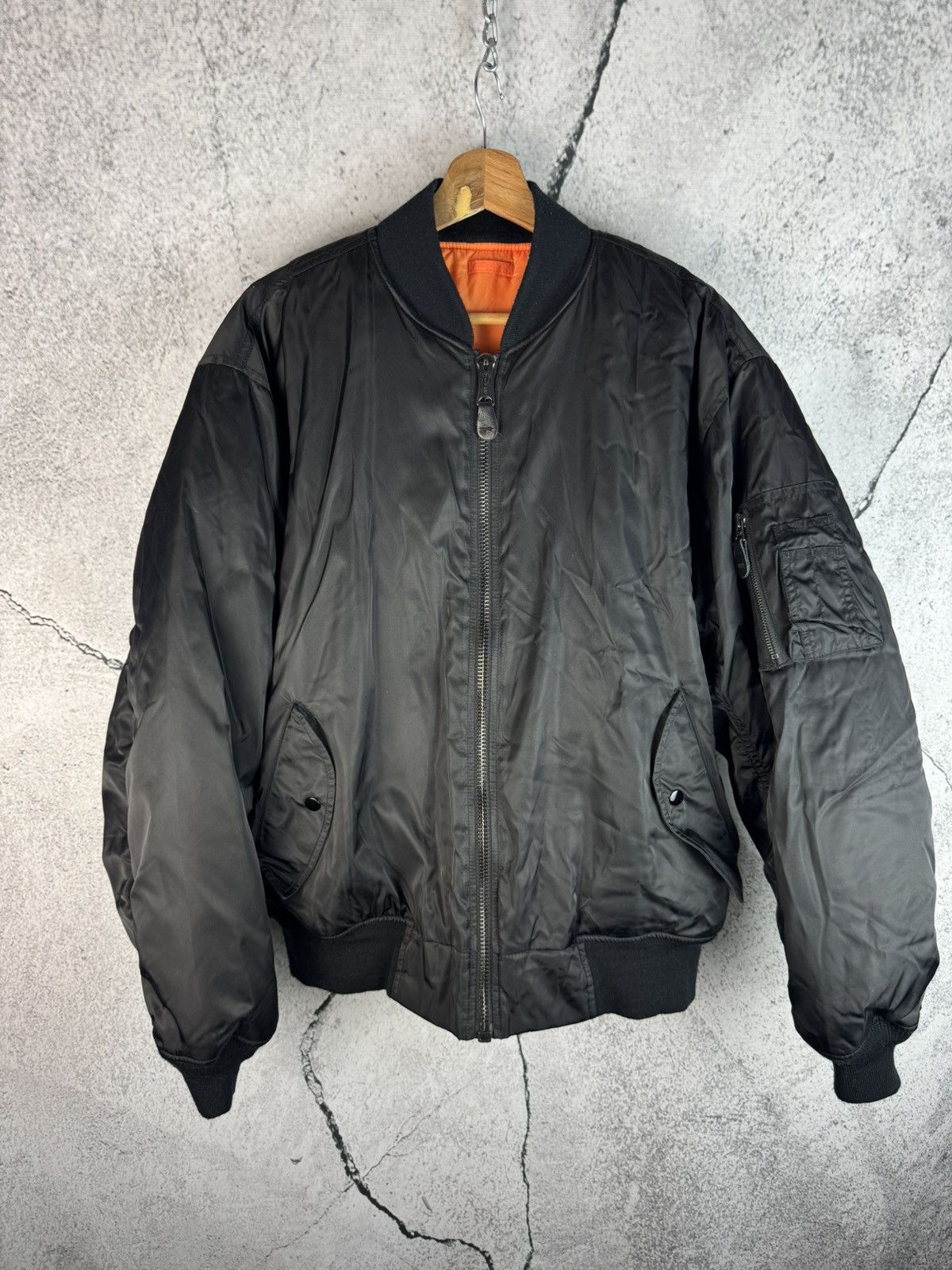 Vintage Vintage MA-1 Flyer’s Bomber USA Army nylon Jackets Size US L / EU 52-54 / 3 - 1 Thumbnail