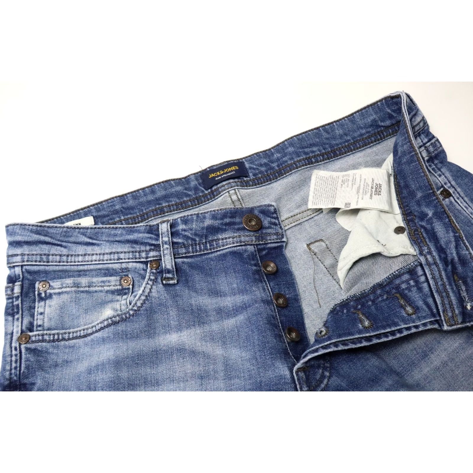 Jack & Jones JACK & JONES Jeans Men's Slim Glenn W32/L32 Stretch Button Fly Faded Whiskers Size US 32 / EU 48 - 4 Thumbnail