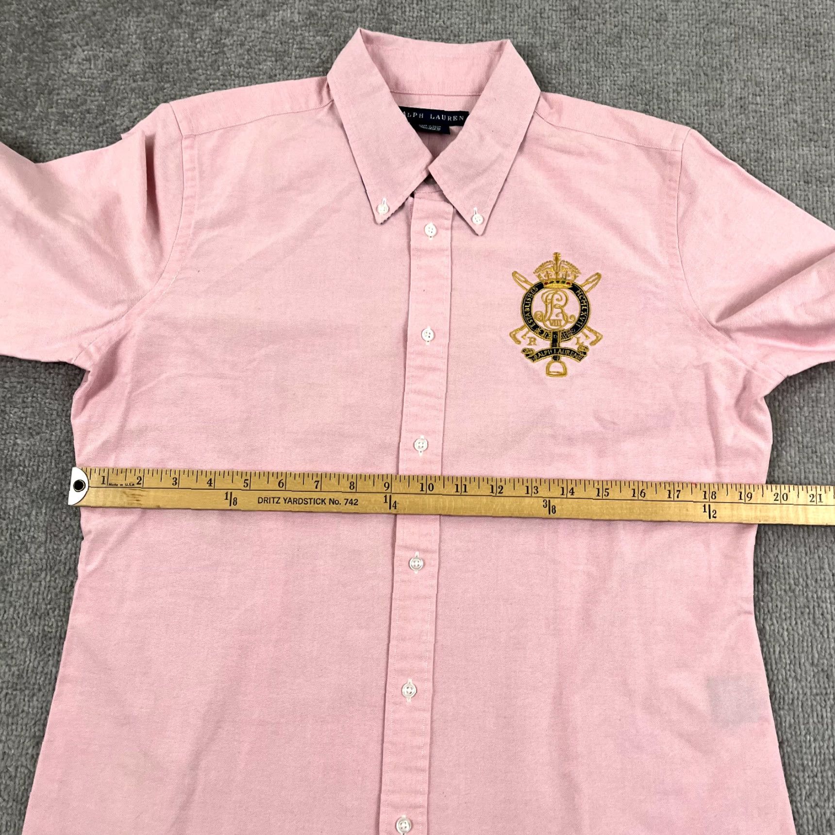 Ralph Lauren RALPH LAUREN Button-Up Shirt Adult Size 14 Pink Embroidered Crown Crest Casual Long Sleeve Classic Mens Size XL / US 12-14 / IT 48-50 - 6 Thumbnail