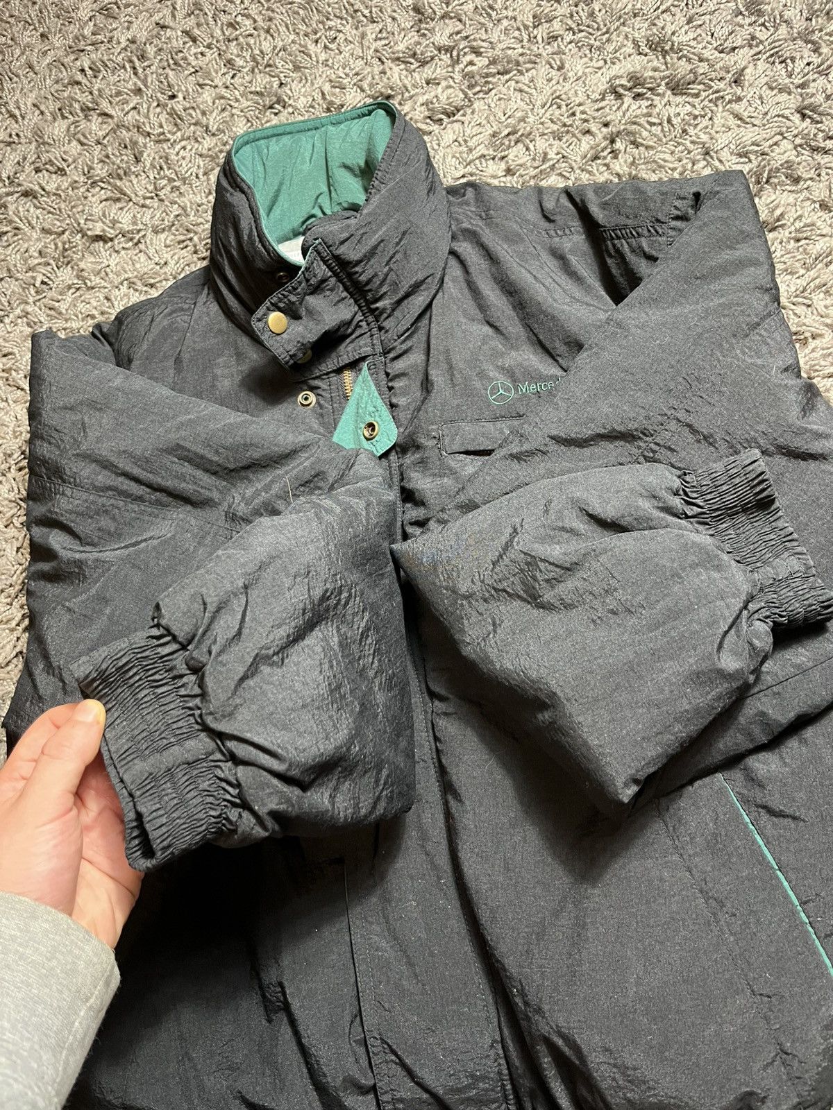Mercedes-Benz MERCEDES BENZ VINTAGE 90s NYLON HEAVY BOMBER JACKET Size US XL / EU 56 / 4 - 3 Thumbnail