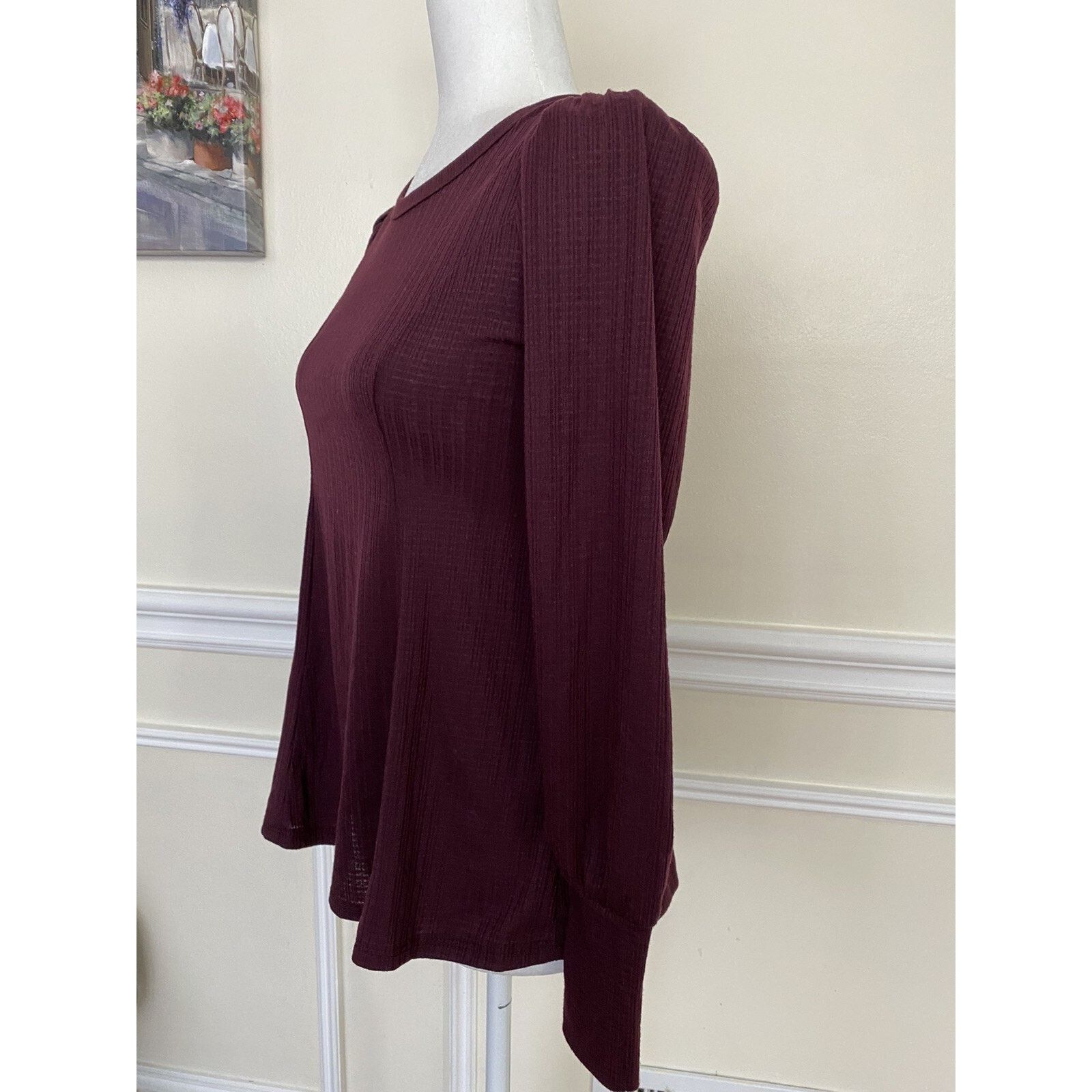 & Other Stories Status by Chenault Burgundy Puff Shoulder Top XS A003030 Size XS / US 0-2 / IT 36-38 - 3 Thumbnail