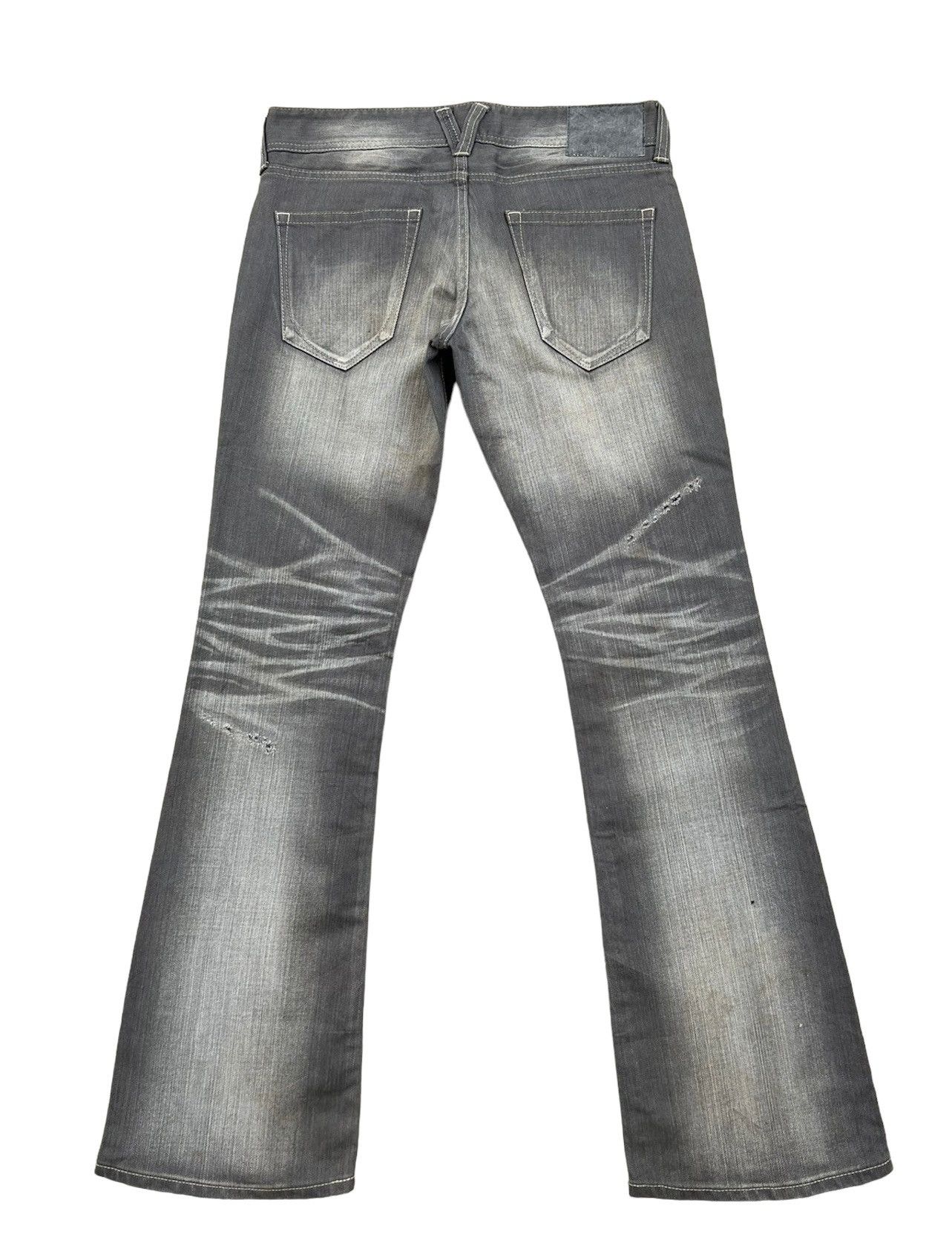Mud Claw Mark Vanquish Gold Japan Distress Denim Flare Jeans