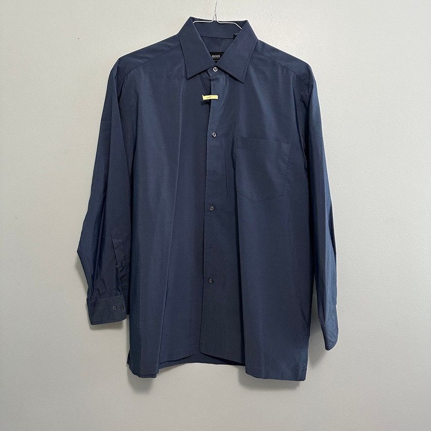 Hugo Boss Hugo Boss matte blue button down size 16.5 Size US L / EU 52-54 / 3 - 2 Thumbnail