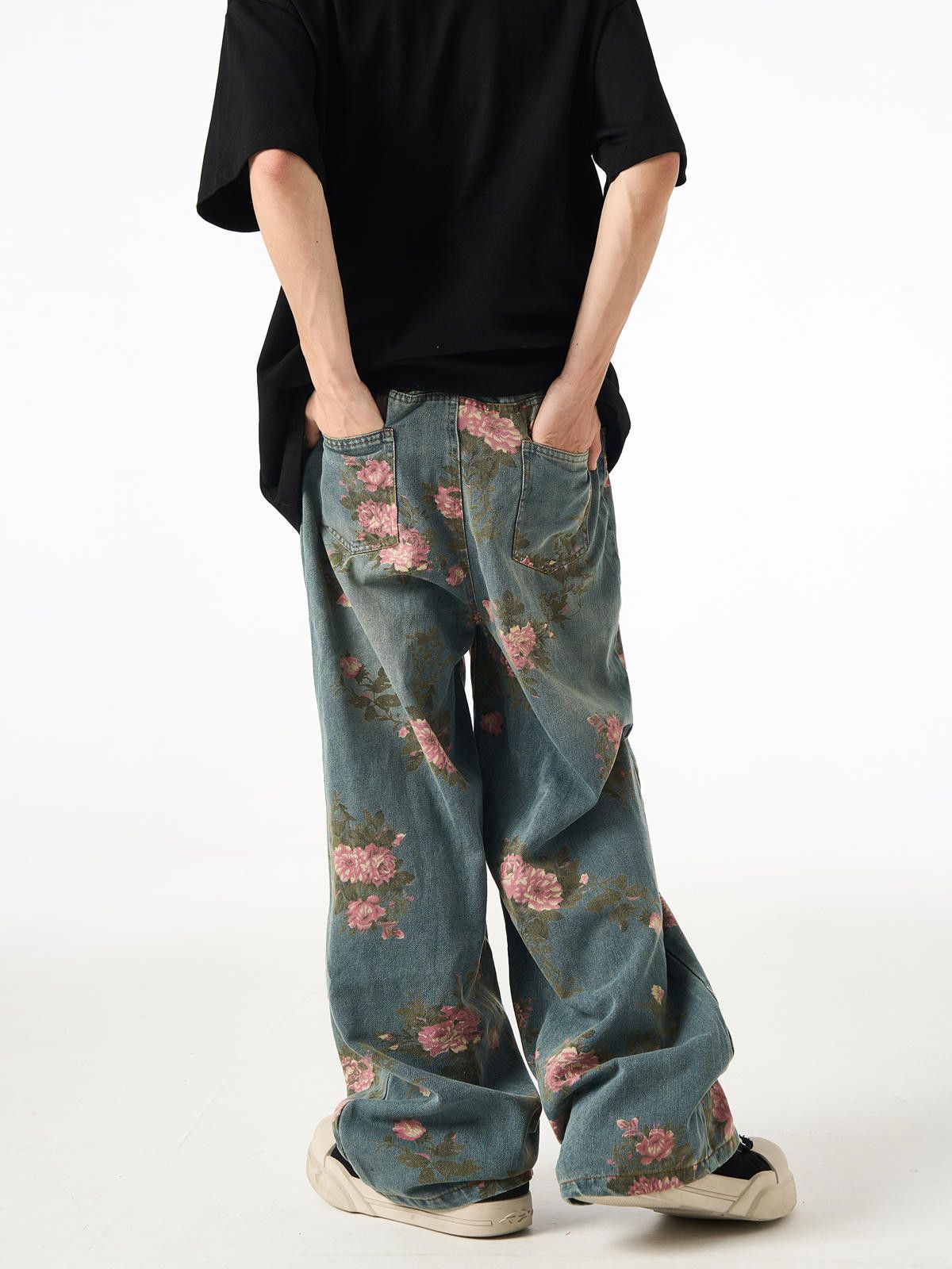 Vintage Floral Print Wide Leg Jeans Size US 32 / EU 48 - 4 Thumbnail