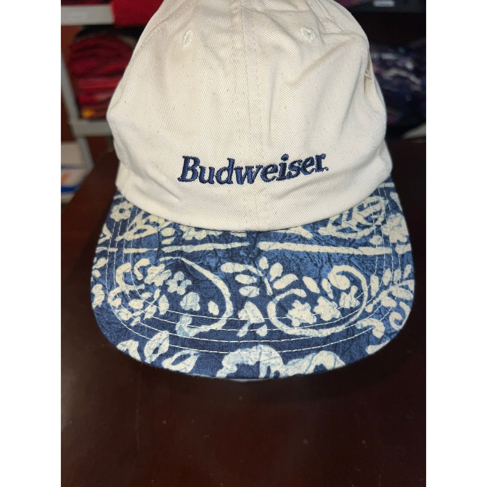 Budweiser Vintage Budweiser Hat Floral White Cap Alcohol Snapback 90s Size ONE SIZE - 3 Thumbnail