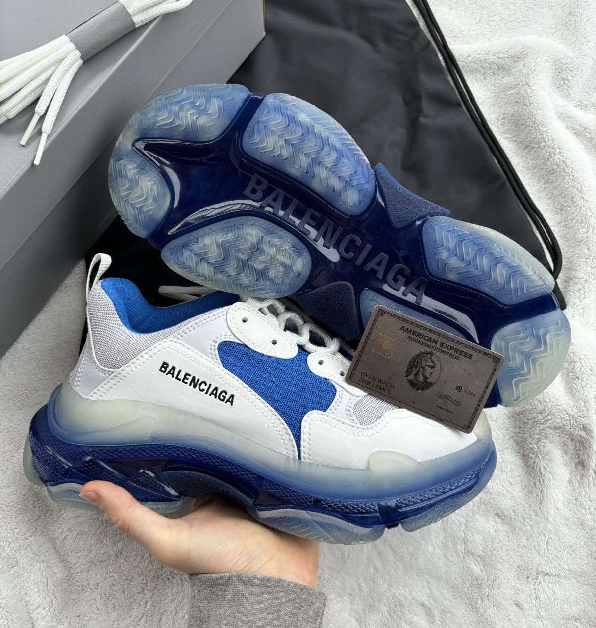 【トリプルS】 Balenciaga Balenciaga Triple S Blue/White Sneakers | Grailed