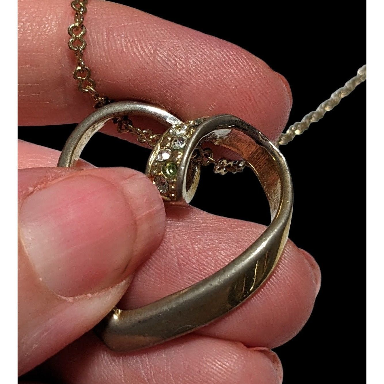 Other Open Heart-Shaped Rhinestone Pendant Necklace Size ONE SIZE - 6 Thumbnail