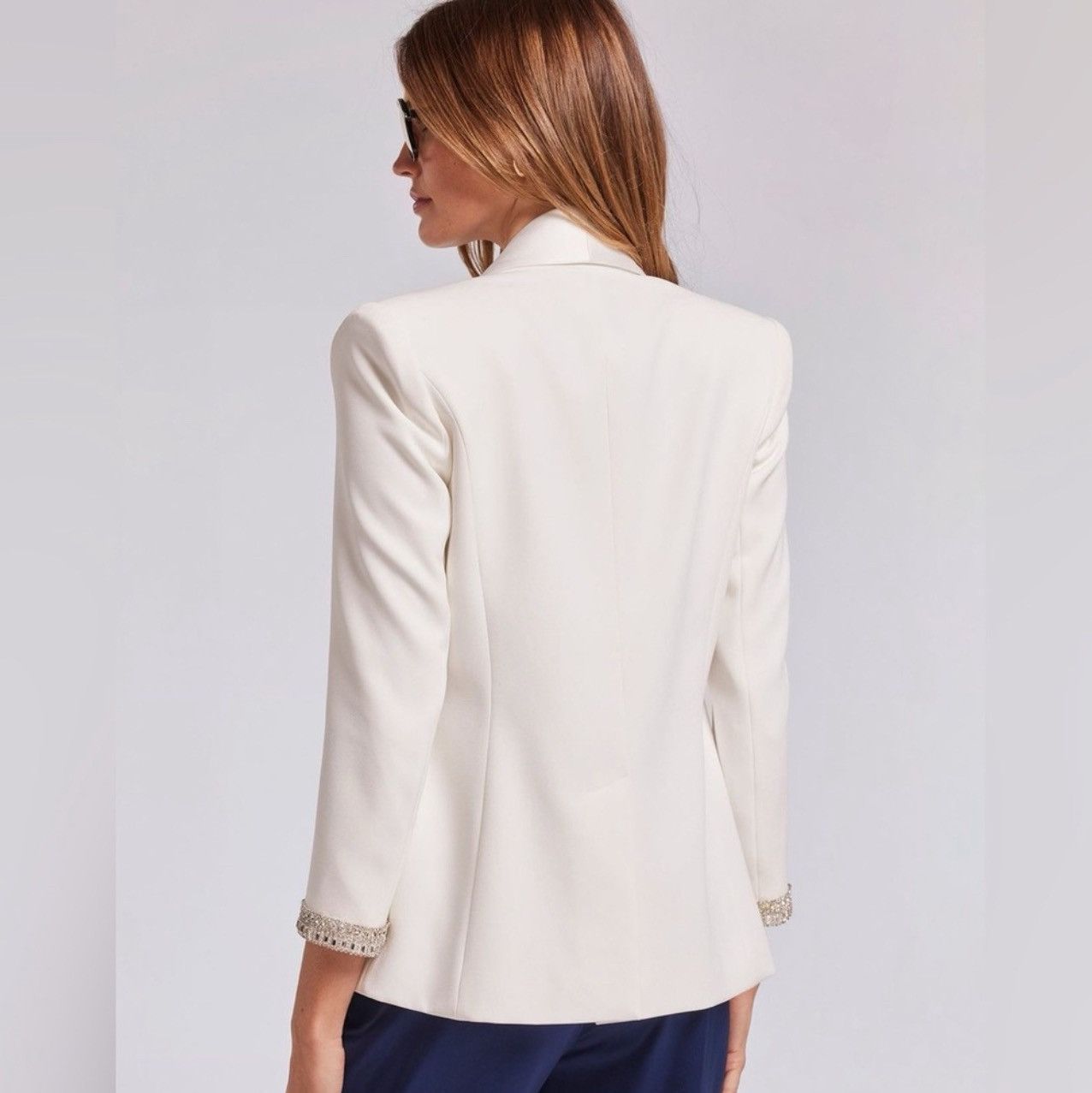 Generation Love Generation Love Argo Crystal Trimmed Crepe Blazer size XS Size XS / US 0-2 / IT 36-38 - 4 Thumbnail