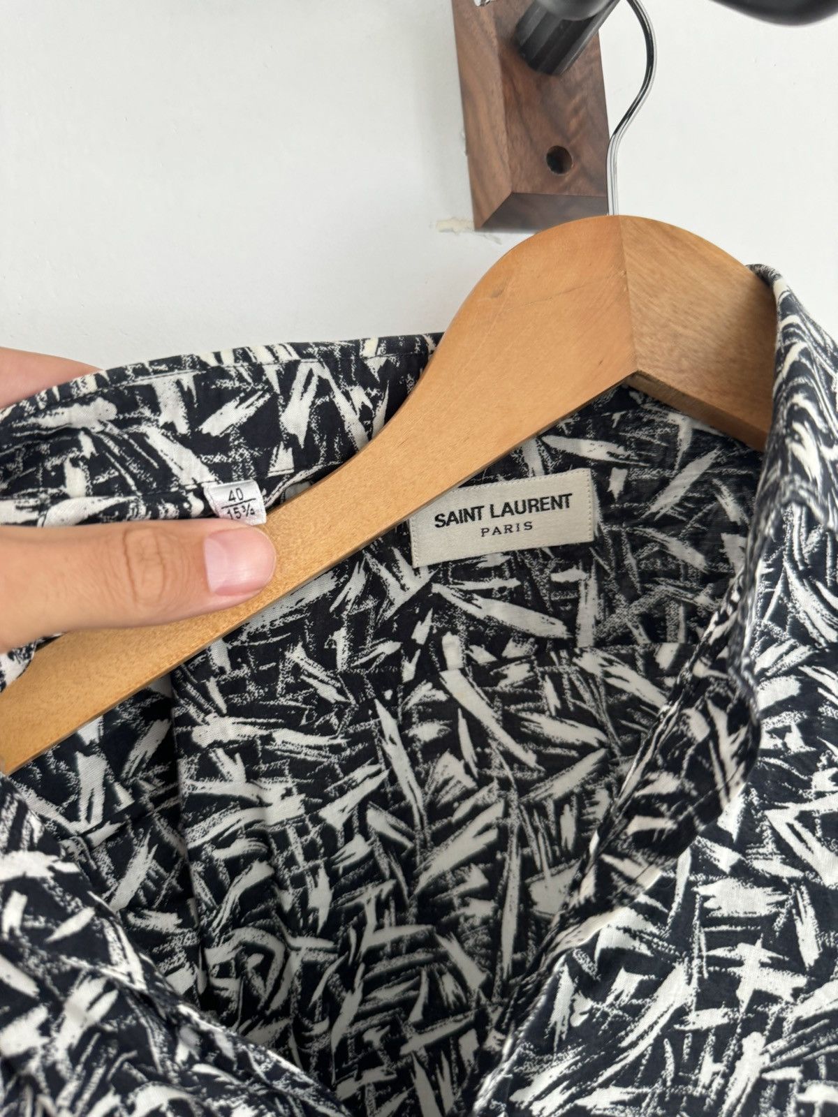 Saint Laurent Paris Hedi rare brush stroke shirt Size US M / EU 48-50 / 2 - 2 Thumbnail
