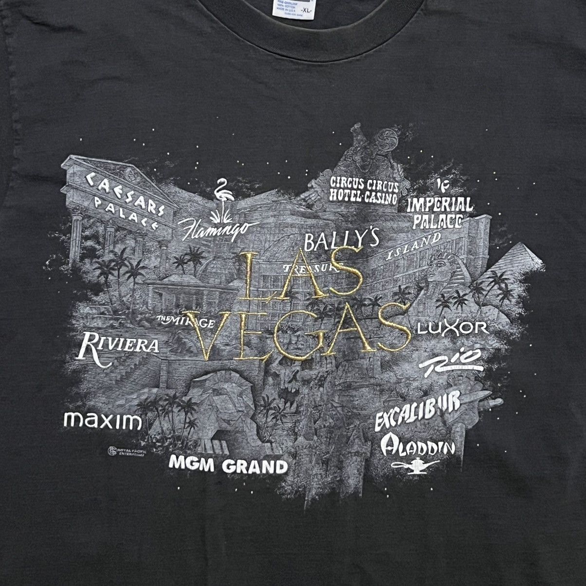 Vintage Vintage 90s 00s Las Vegas Strip Dark Gray XL T Shirt Size US XL / EU 56 / 4 - 1 Thumbnail