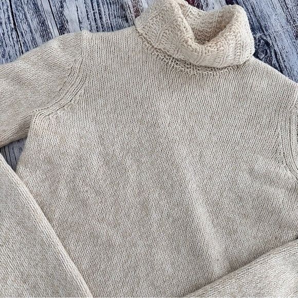 Gap Vintage 2006 GAP Women's Oatmeal Beige Turtleneck Sweater | Size S / US 4 / IT 40 - 4 Thumbnail