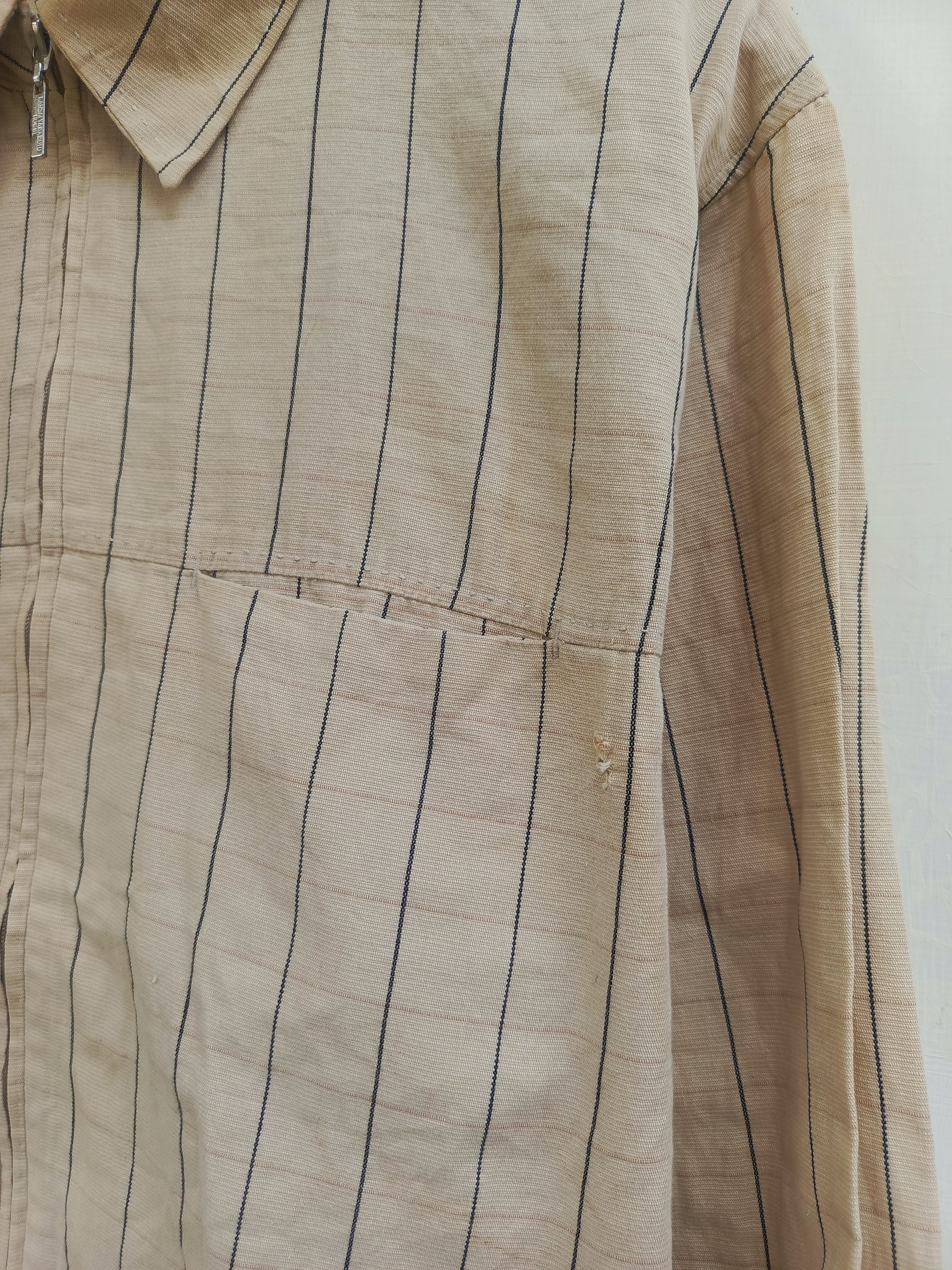 Kansai Yamamoto Kansai Yamamoto Pinstripe Zip Shirt – Japanese Designer Size US L / EU 52-54 / 3 - 3 Thumbnail