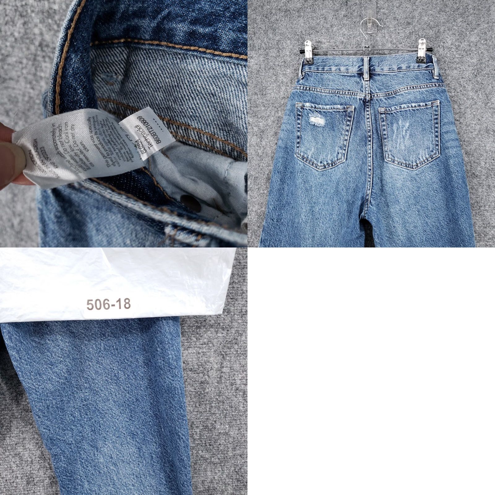 Pacsun PacSun Jeans Womens 24 Blue Ultra High Rise Slim Fit Straight Button Fly Ripped Jeans Size 42" / US 20 - 9 Thumbnail