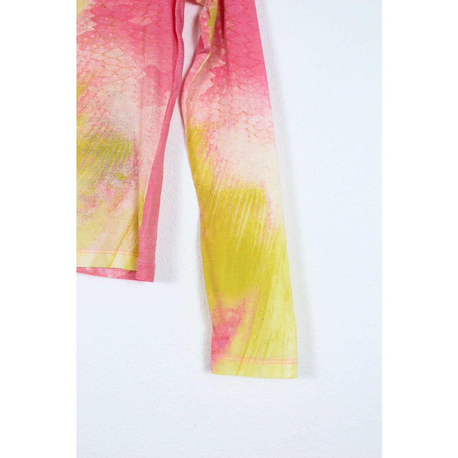 Just Cavalli Just Cavalli Y2K Mesh Abstract Printed Long Sleeve Top Tee Size M / US 6-8 / IT 42-44 - 2 Thumbnail