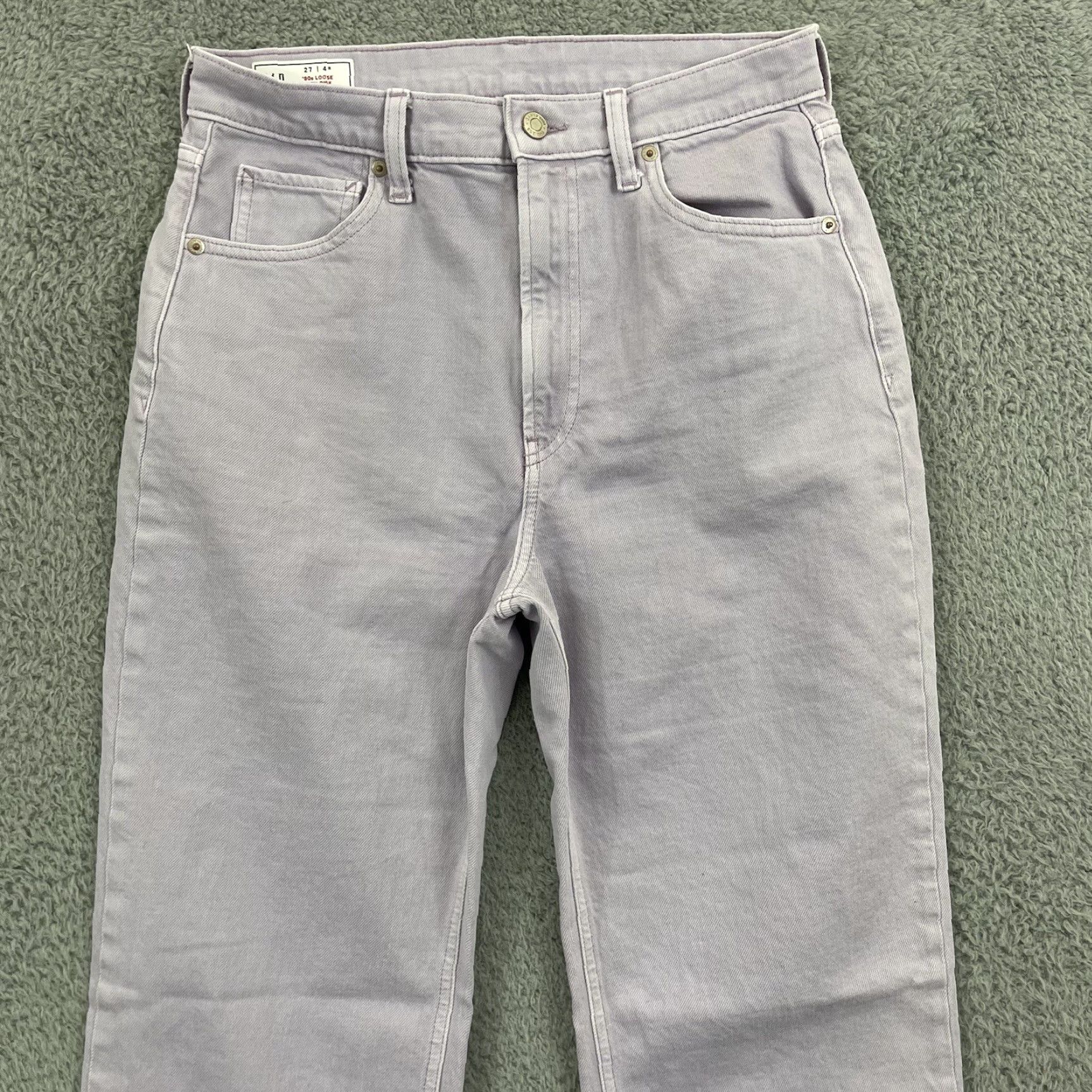 Gap VINTAGE GAP Jeans Womens 27/4R Purple 90s Loose High Rise Denim Pocket Zip Boho Grunge by GAP 1969 Womens Jeans Size 27" / US 4 / IT 40 - 4 Thumbnail