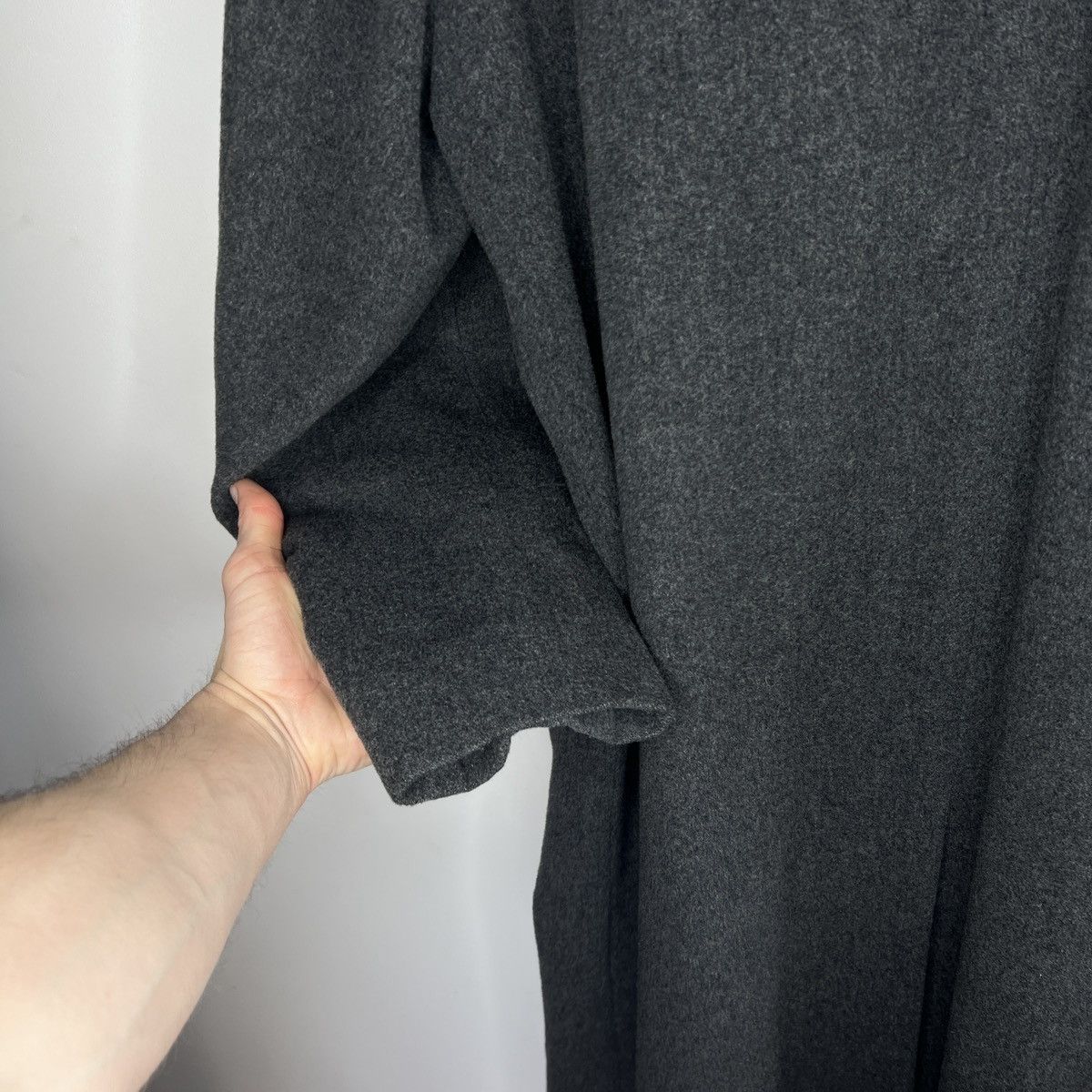 Hugo Boss × Vintage Vintage Hugo Boss Wool Cashmere Long Coat Jacket Grey 90s Size US XL / EU 56 / 4 - 15 Thumbnail