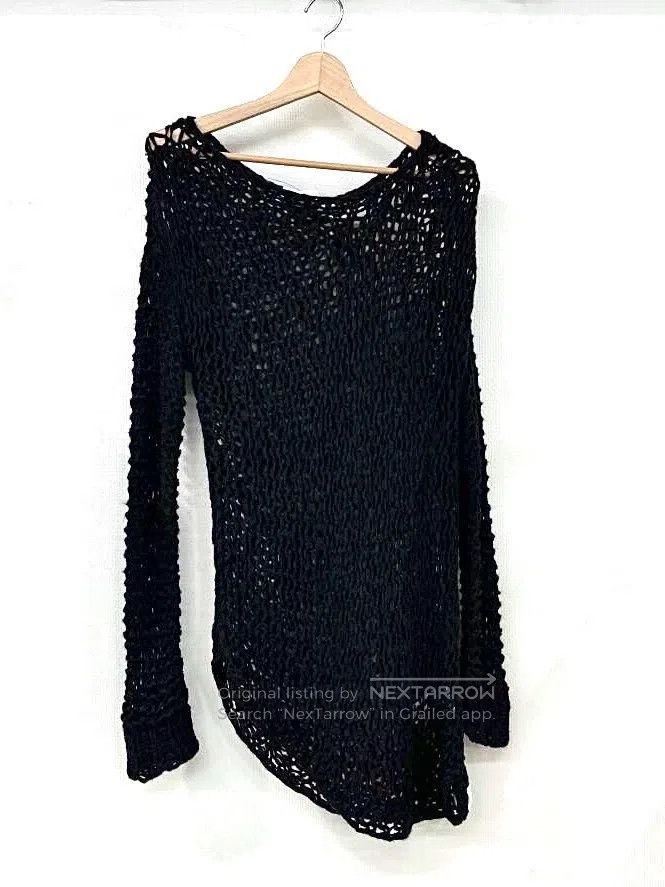 Helmut Lang Helmut Lang Mesh Knit Asymmetric Tight Knit Sweater Size S / US 4 / IT 40 - 1 Thumbnail