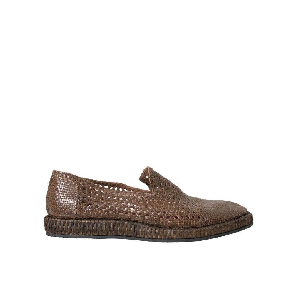 Dolce & Gabbana Dolce & Gabbana Brown Woven Leather Loafers Casual Shoes Size US 8 / EU 41 - 1 Thumbnail