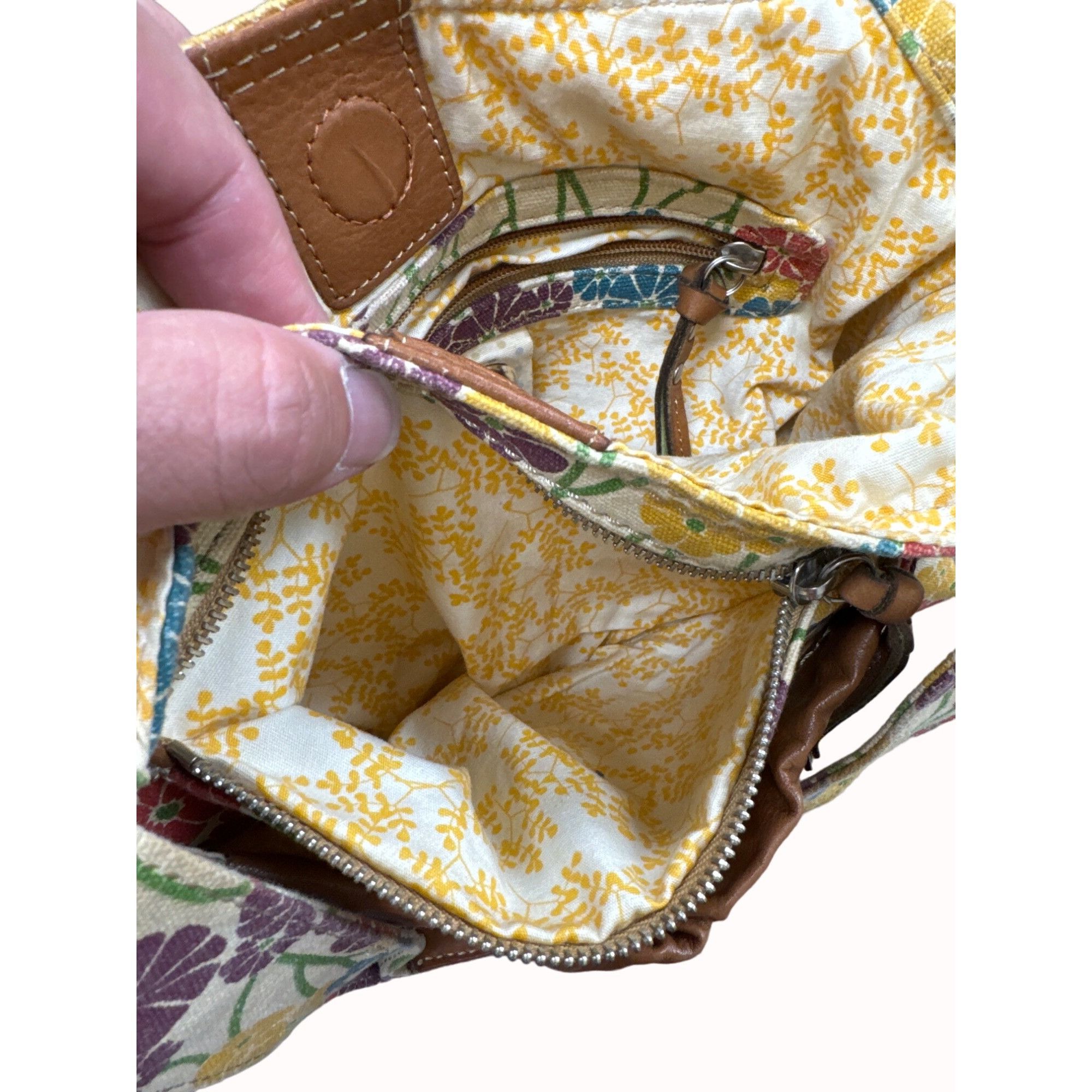 Fossil Fossil women’s vintage leather canvas floral hand shoulder b Size ONE SIZE - 9 Thumbnail