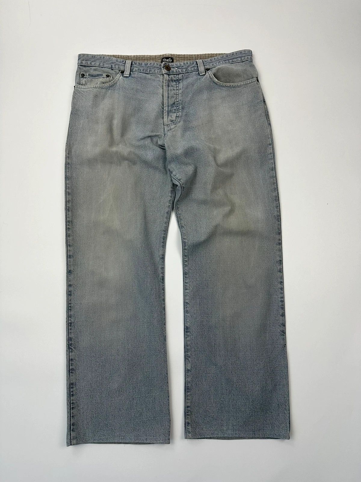 Dolce & Gabbana Dolce & Gabbana 00s Washed Blue Back Belt Pants Size US 34 / EU 50 - 1 Thumbnail