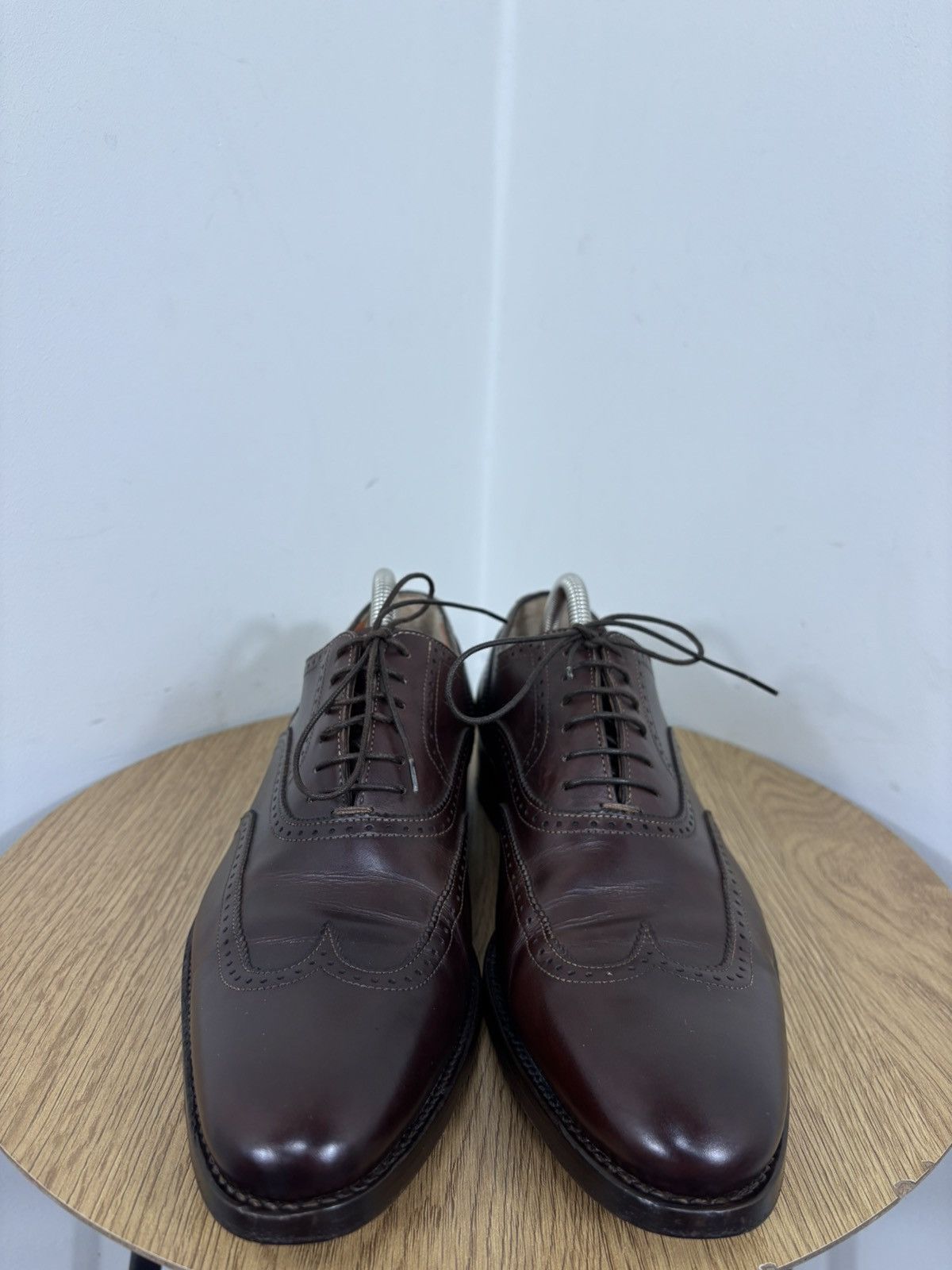Santoni Santoni Men’s Burgundy Brown Leather Oxford Dress Shoes Size US 9 / EU 42 - 6 Thumbnail