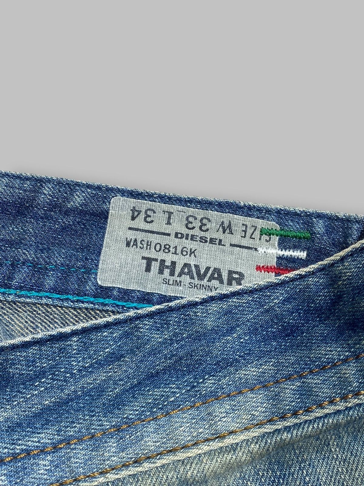Diesel × Vintage Vintage Diesel Thavar Y2k Hype Distressed Washed Denim Jeans Size US 33 - 23 Thumbnail