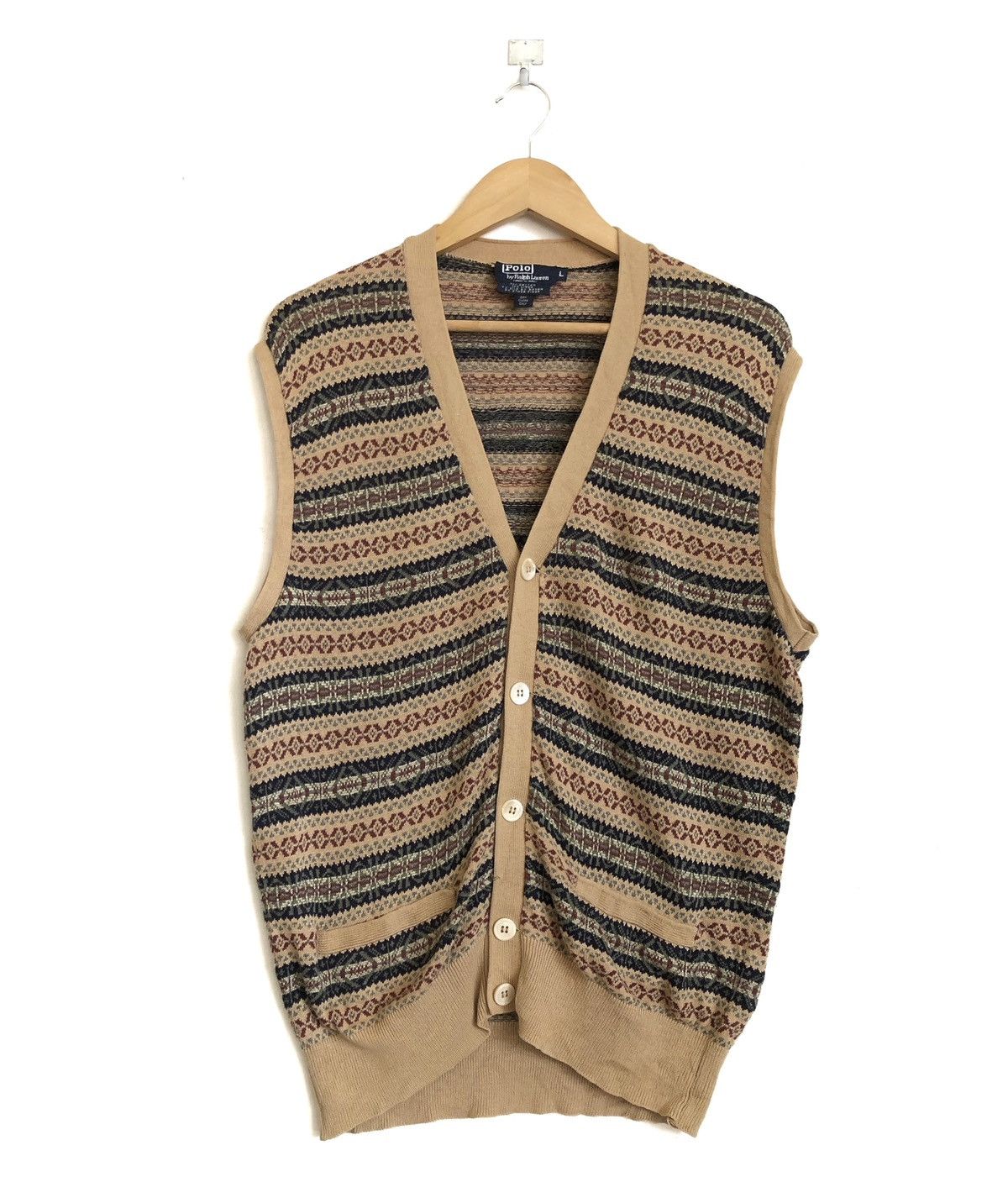 Polo Ralph Lauren RARE🔥90’S FAIR ISLE BUTTONED VEST Size US L / EU 52-54 / 3 - 1 Thumbnail