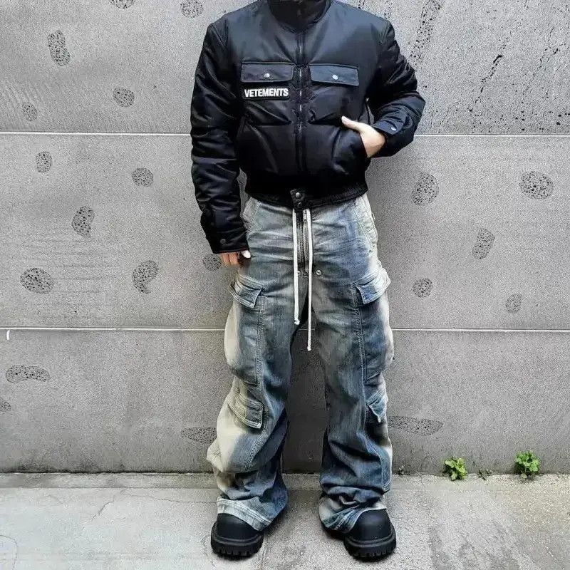 Japanese Brand Heavy vintage gradient washed wide-leg loose jeans Size US 34 / EU 50 - 4 Thumbnail