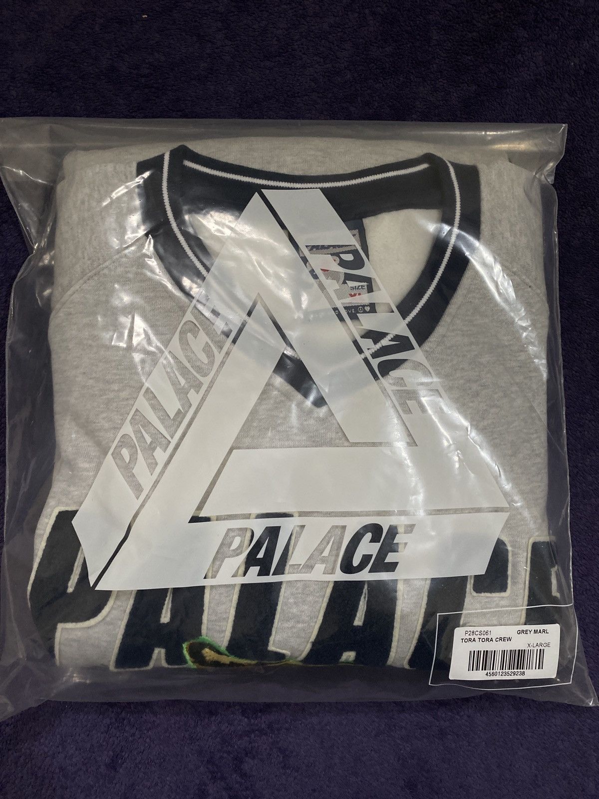 Palace × Vintage Palace Tora Tora Crew Grey Marl Size US XL / EU 56 / 4 - 3 Thumbnail