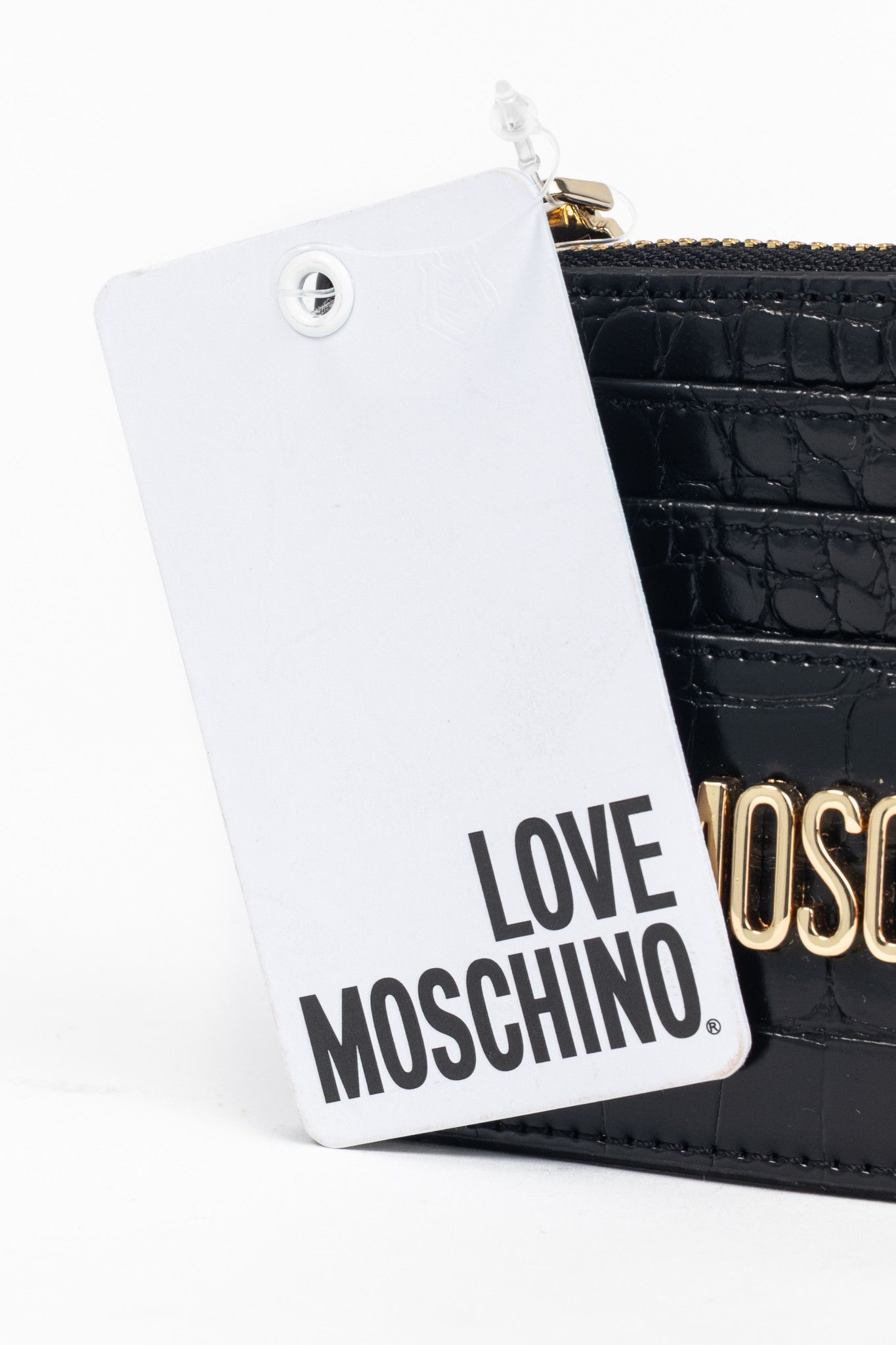 Love Moschino Love Moschino Croc-Embossed Faux-Leather Zip Card Wallet Size ONE SIZE - 8 Thumbnail