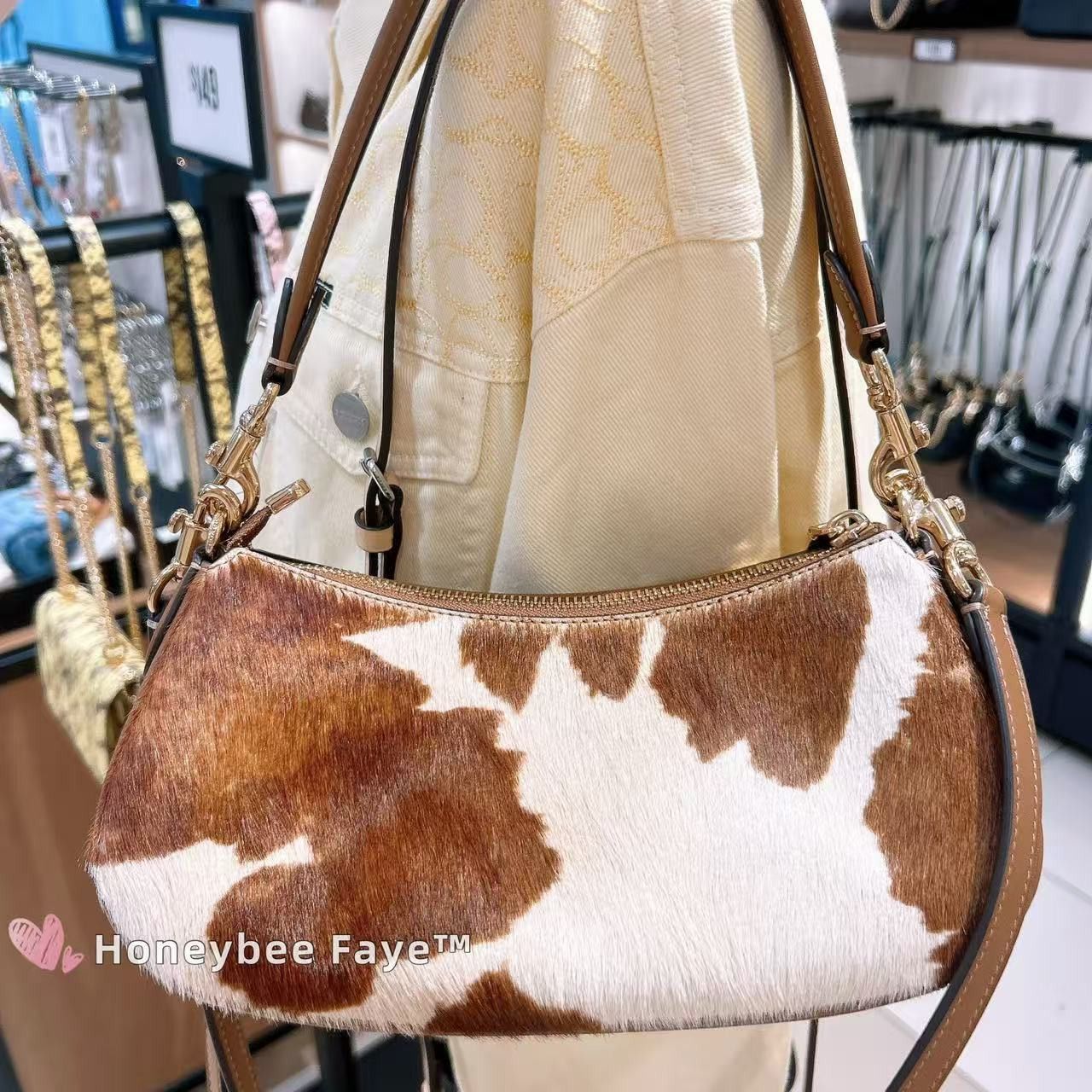Coach Ashton Shoulder Bag In Haircalf With Cow Print CDW47 Size ONE SIZE - 2 Thumbnail