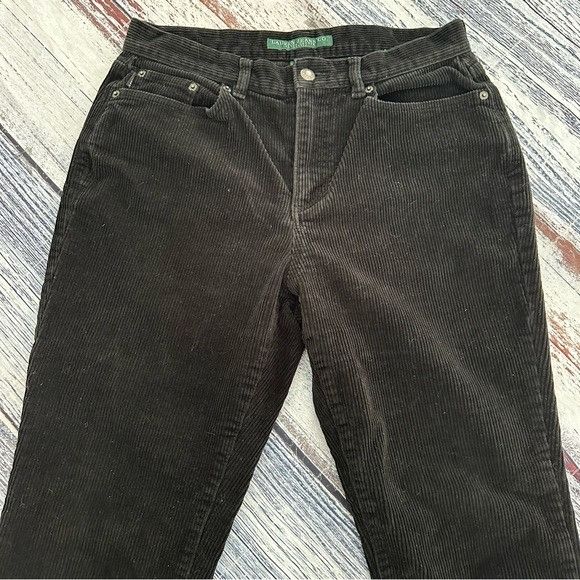 Lauren Ralph Lauren Vintage Lauren Ralph Lauren Black Corduroy Straight Leg Pant Size 30" / US 8 / IT 44 - 1 Thumbnail