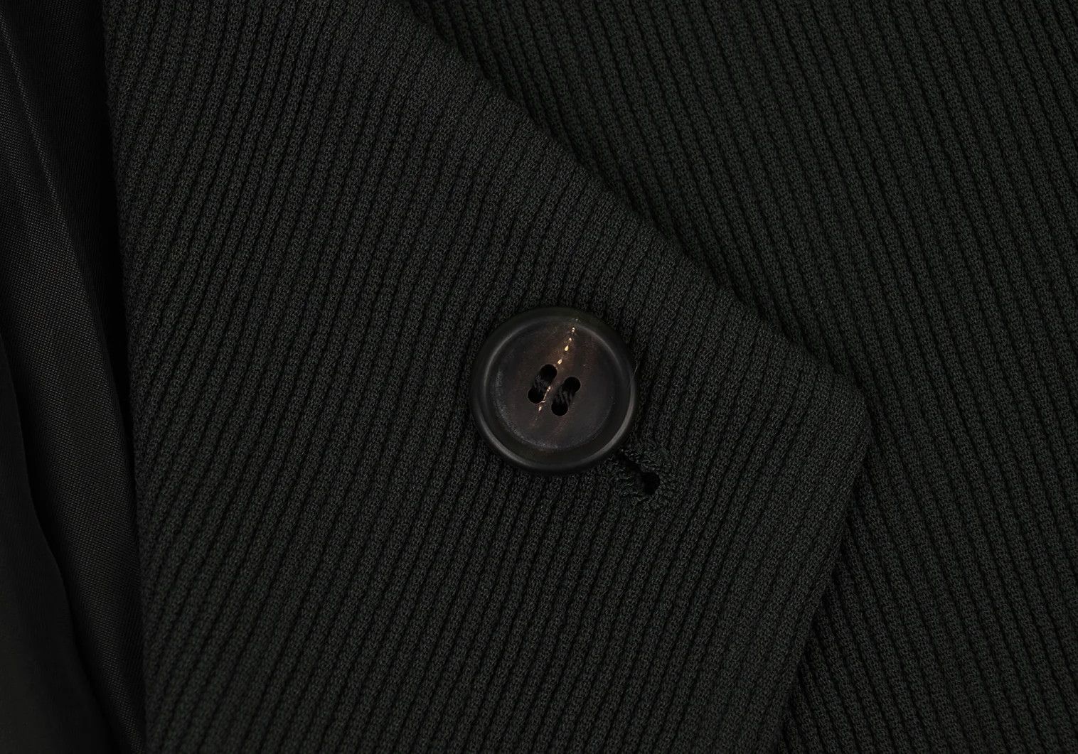 Issey Miyake Wool Stand Collar Ribbed Jacket in Dark Green, Size L Size US L / EU 52-54 / 3 - 4 Thumbnail