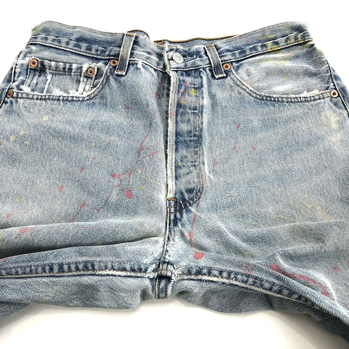 Levi's × Levi's Vintage Clothing Vintage 90s Levis 501XX Paint Splattered Jeans Size US 31 - 10 Thumbnail