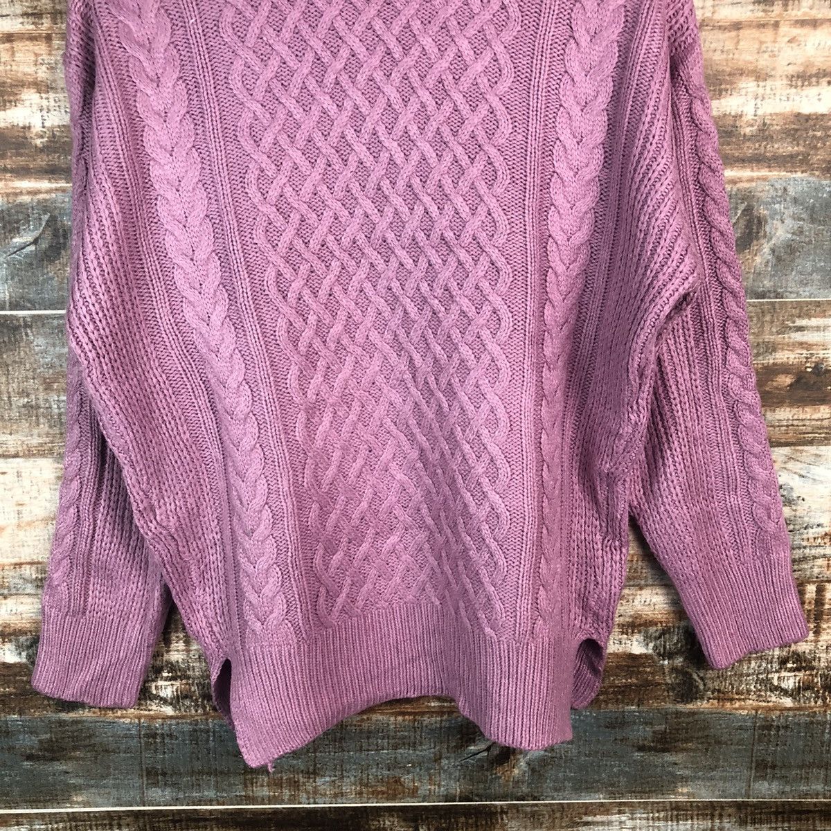 Homespun Knitwear × Japanese Brand American Holic Pink cable Knitwear #A1889 Size M / US 6-8 / IT 42-44 - 6 Thumbnail