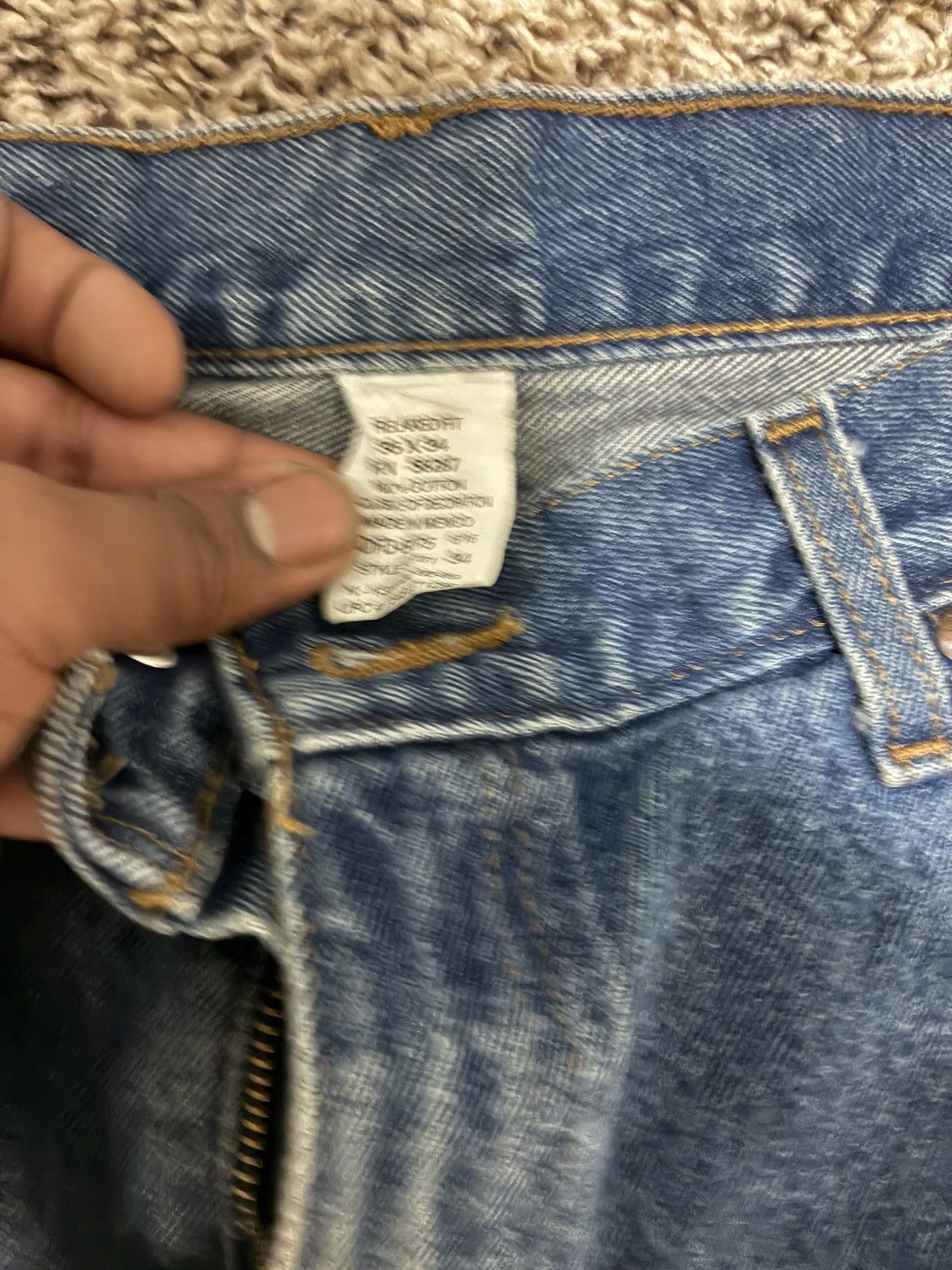 Carhartt × Greg Lauren Luxe Denim Tears ! (jaded denim) Size US 35 - 2 Thumbnail