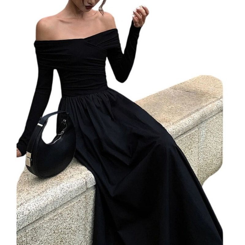 Other Commense Black Off Shoulder Criss Cross Long Sleeve Dress Size M / US 6-8 / IT 42-44 - 7 Thumbnail