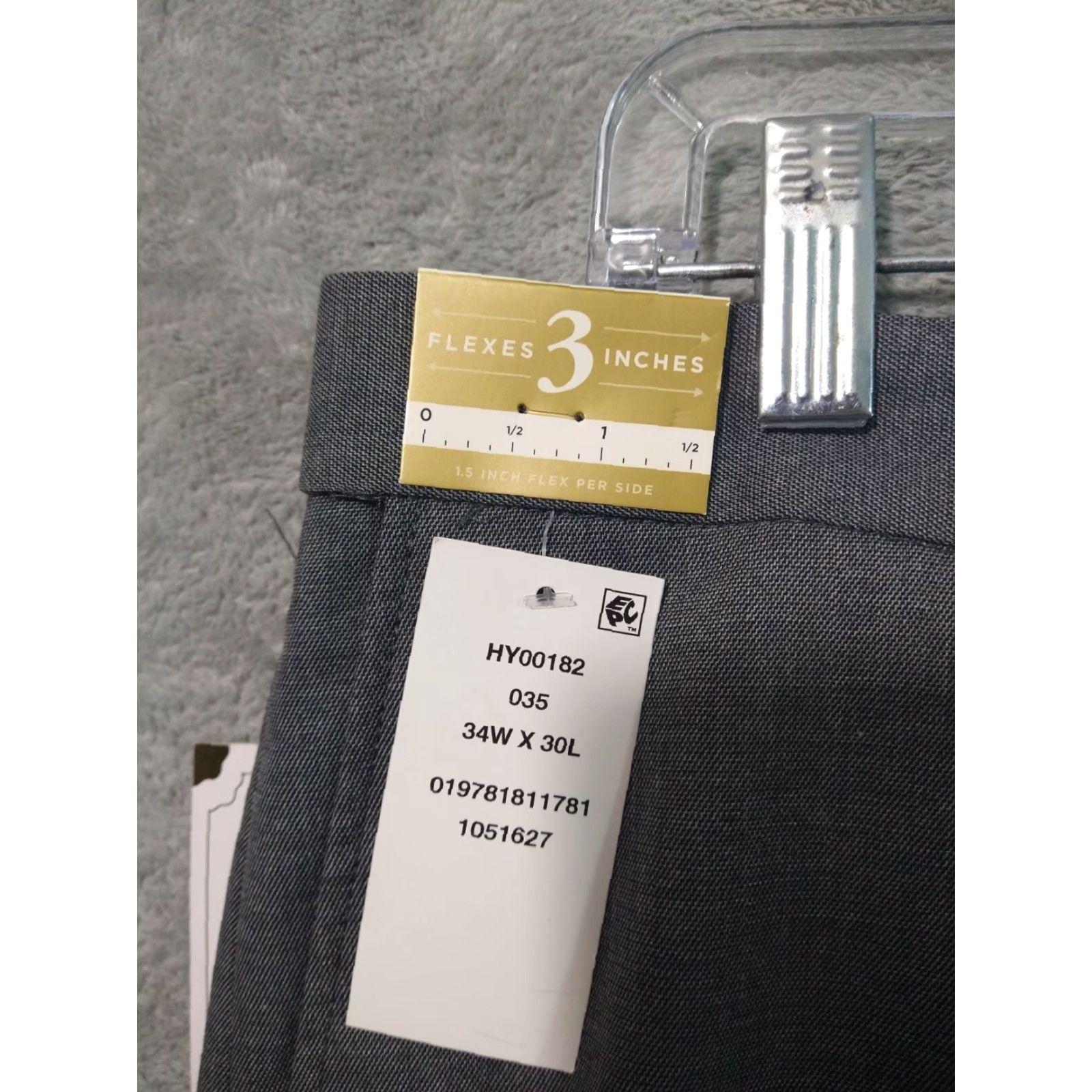 Haggar Haggar Pants Mens 34x30 Gray Dress Suit Straight Leg Classic Fit Flat Front Flex Pants Size 34R - 7 Thumbnail