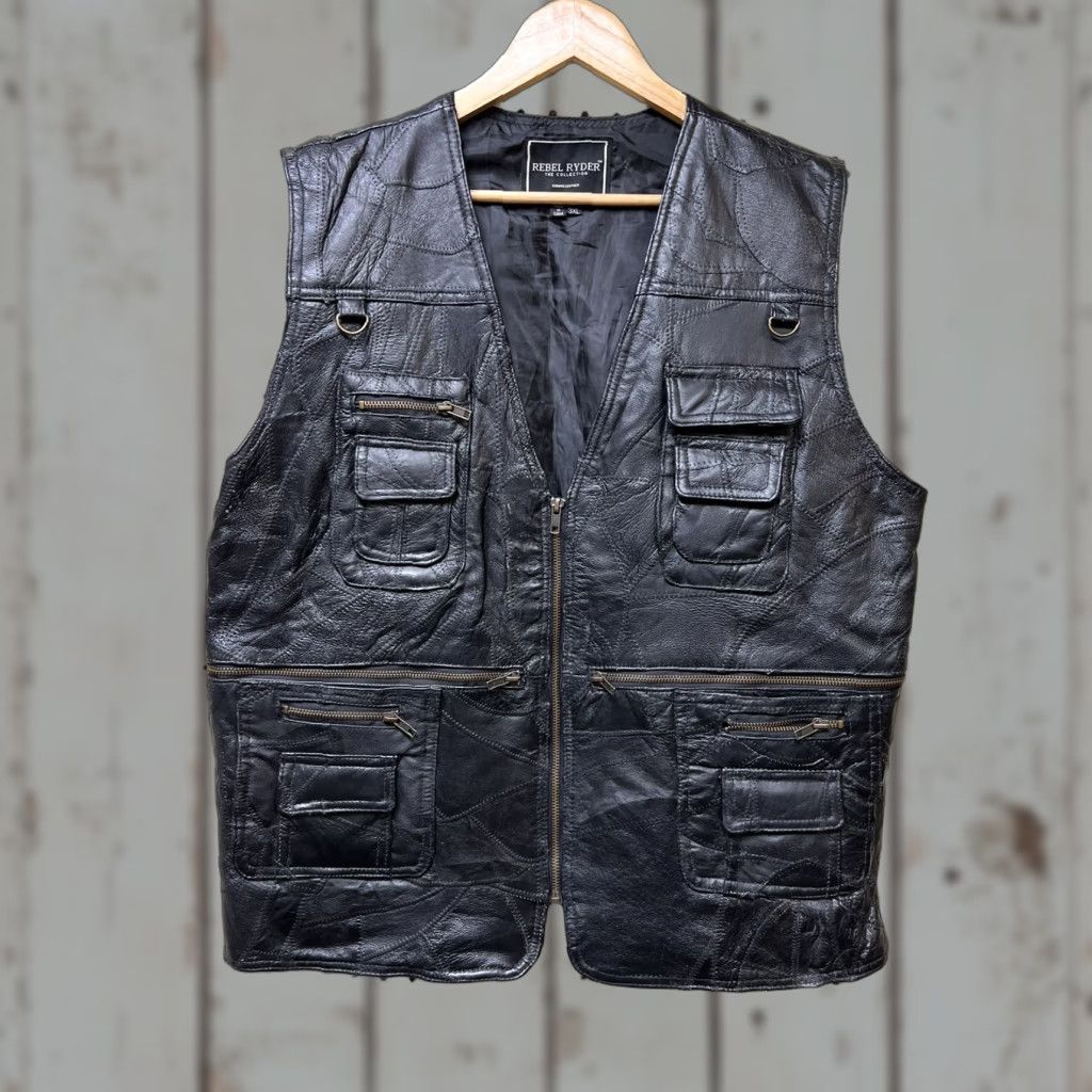 Vintage VINTAGE Rebel Rider Women’s 3XL Leather Vest Zip Motorcycle Black Womens Motorcycle Vest 3XL Vintage Leather Zip Vest Size XXL / US 16-18 / IT 52-54 - 1 Thumbnail