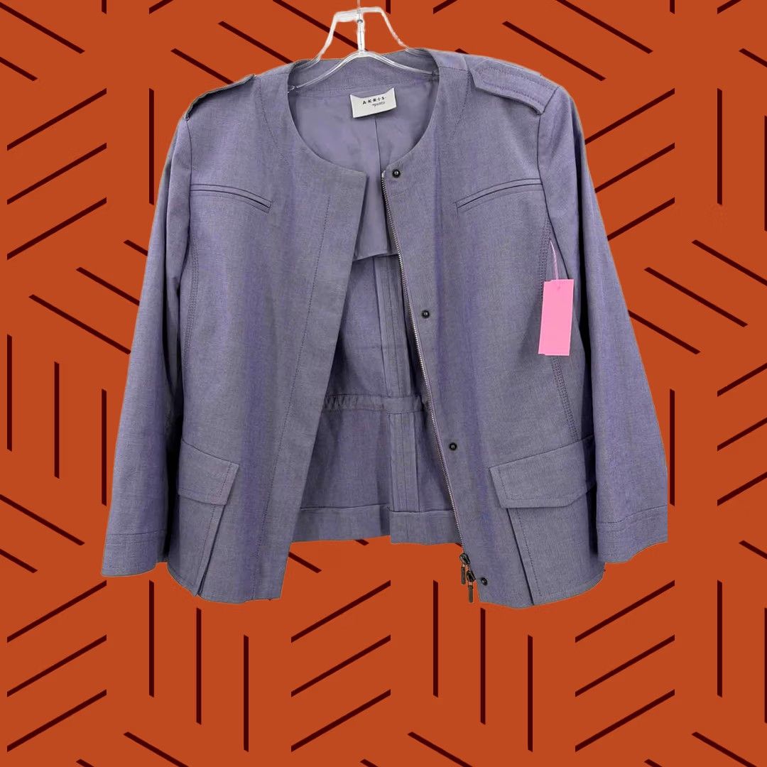Vintage Pre-Owned Akris Punto Purple Size 10 Blazer Size L / US 10 / IT 46 - 1 Thumbnail