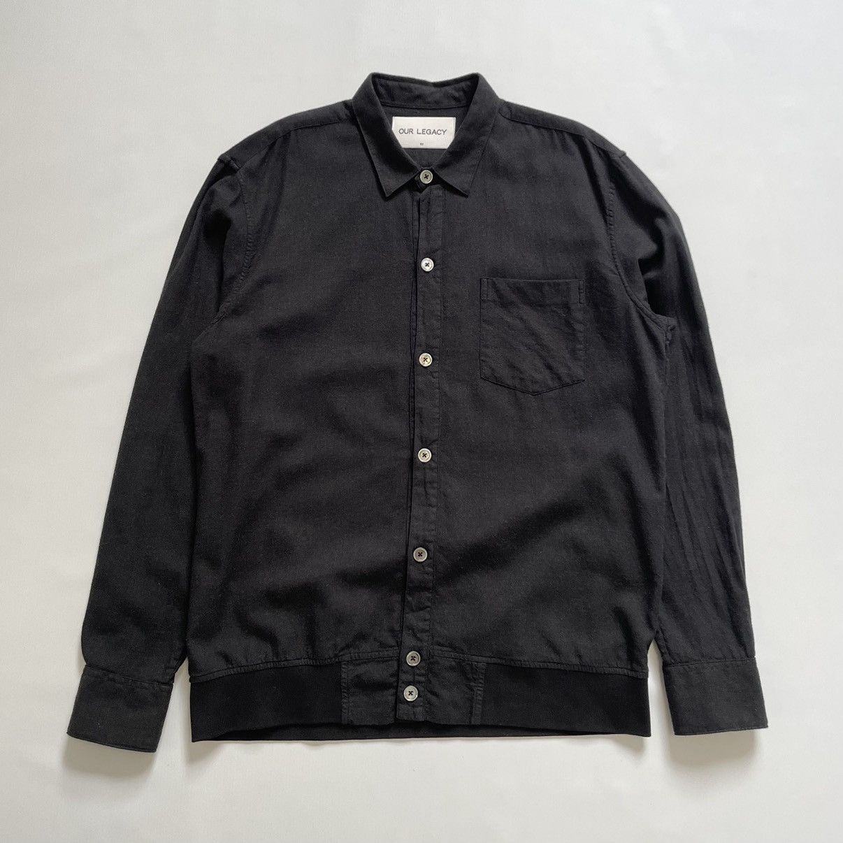 A/W 14 ‘Tobacco Fleck’ Black Wool Shirt