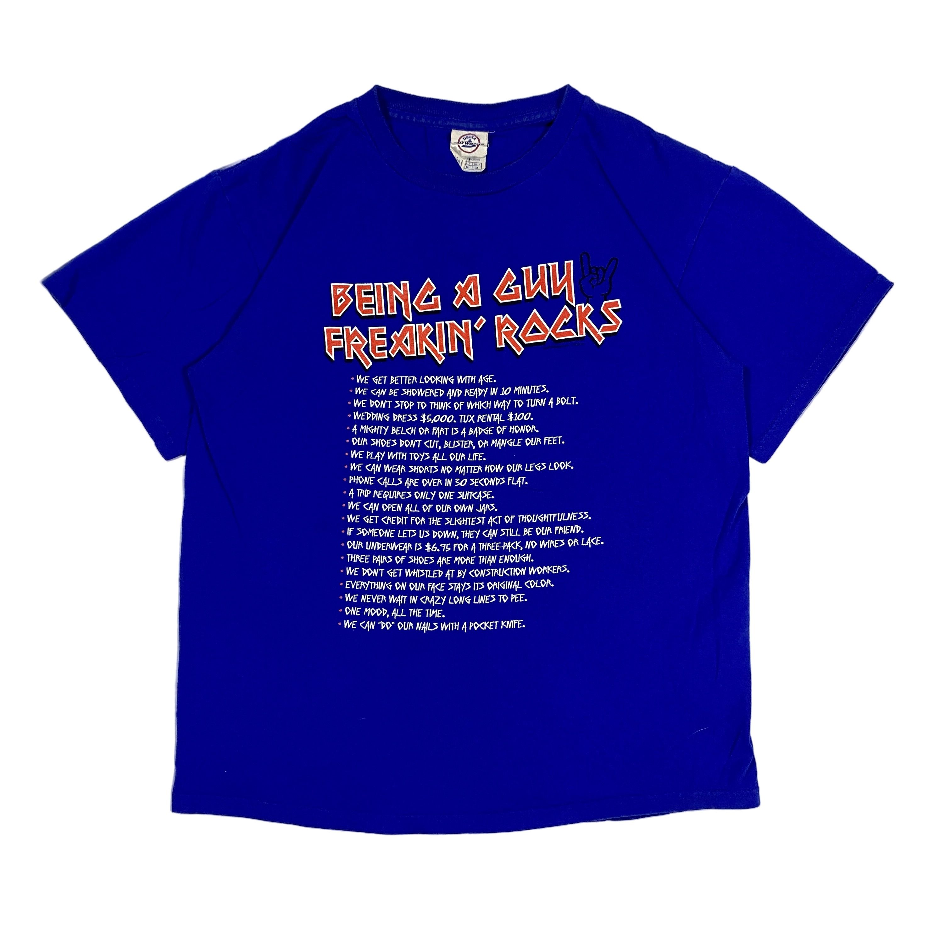 Vintage Vintage 00s Delta Being a Guy ROCKS Tee Shirt Size Medium Size US M / EU 48-50 / 2 - 1 Thumbnail