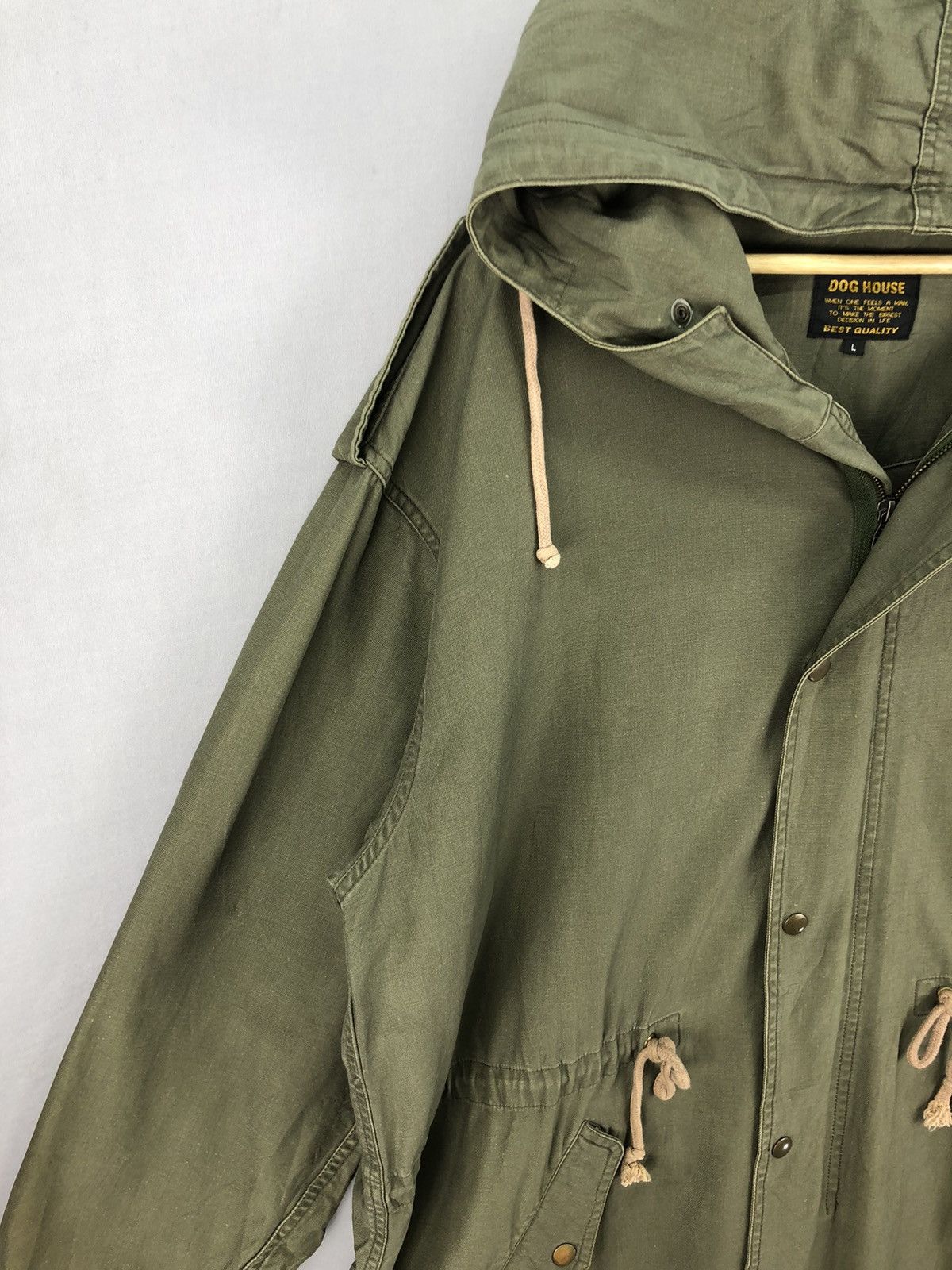 Japanese Brand × Vintage Vintage Military Dog House Olive Green Parka Jacket Size US L / EU 52-54 / 3 - 2 Thumbnail